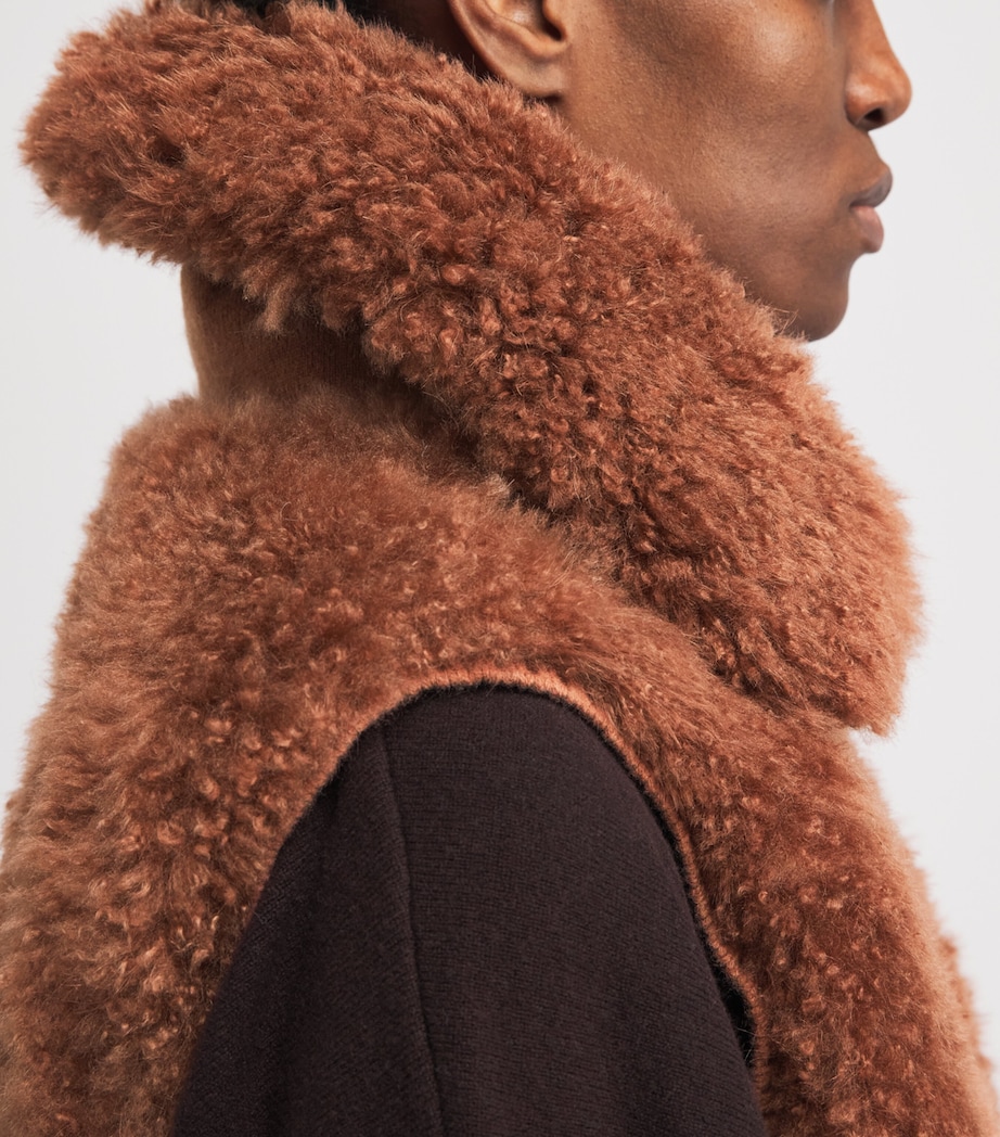 Yves Salomon Womens Cashmere Shearling-Knitted Gilet Image 3