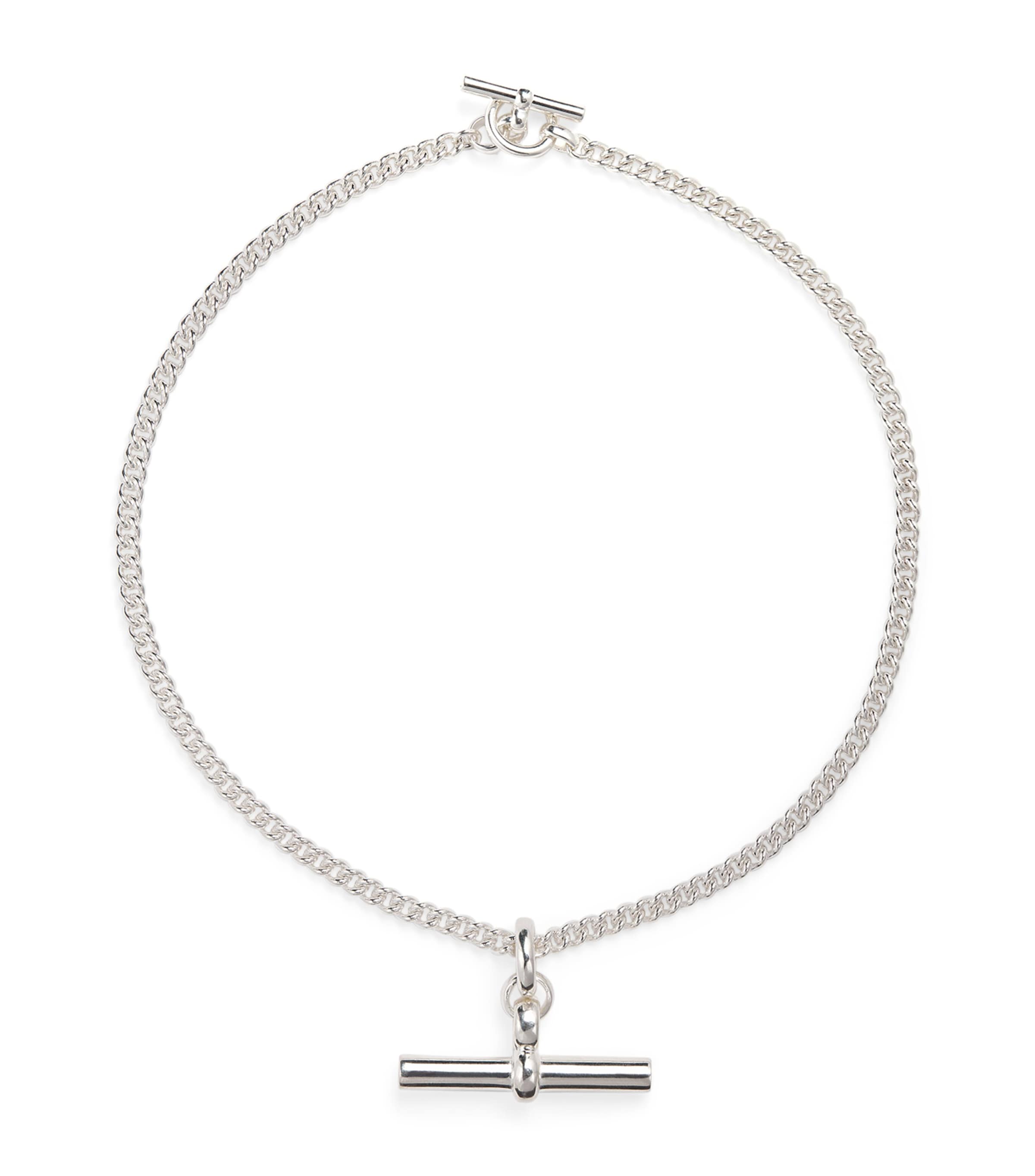 TILLY SVEAAS Sterling Silver Giant T-Bar Curb-Link Chain Necklace Silver Image 1