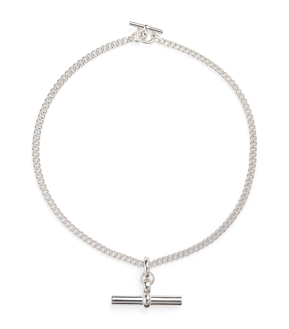 TILLY SVEAAS Sterling Silver Giant T-Bar Curb-Link Chain Necklace Silver Image 1