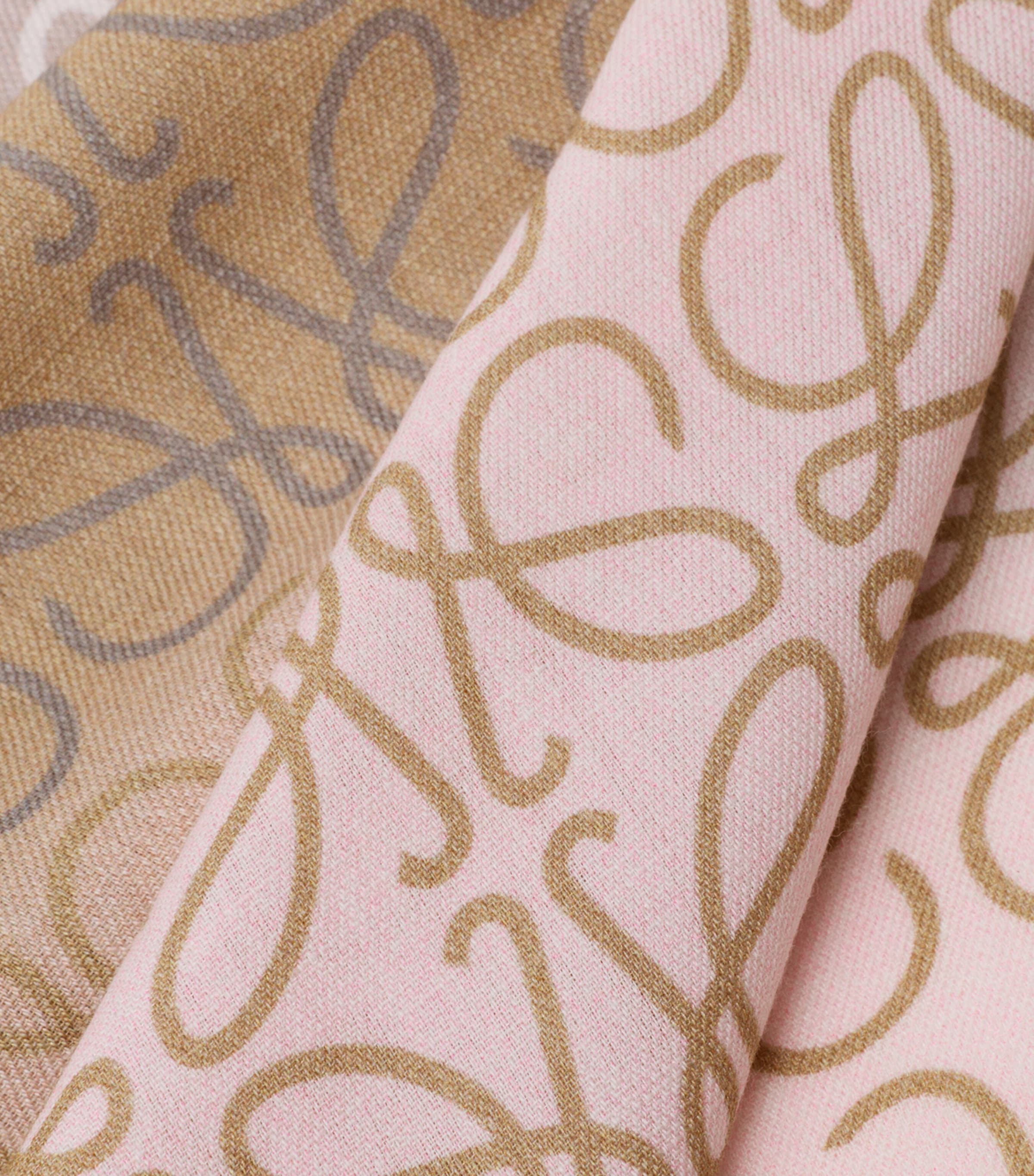 LOEWE Wool-Silk-Cashmere Anagram Scarf Light Pink/beige Image 2