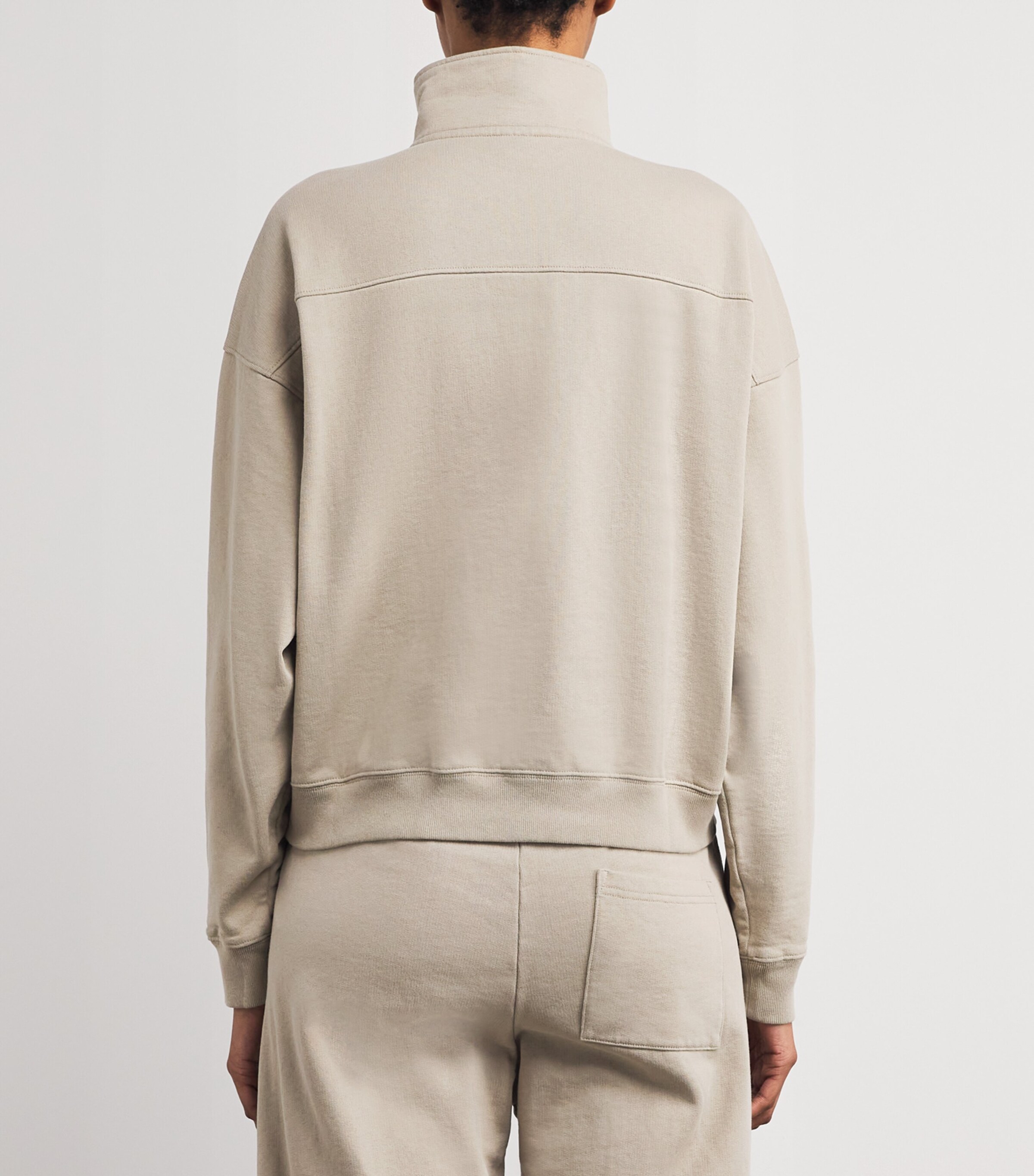 Sporty & Rich Grey Cotton NY 94 Quarter-Zip Sweatshirt | Harrods US