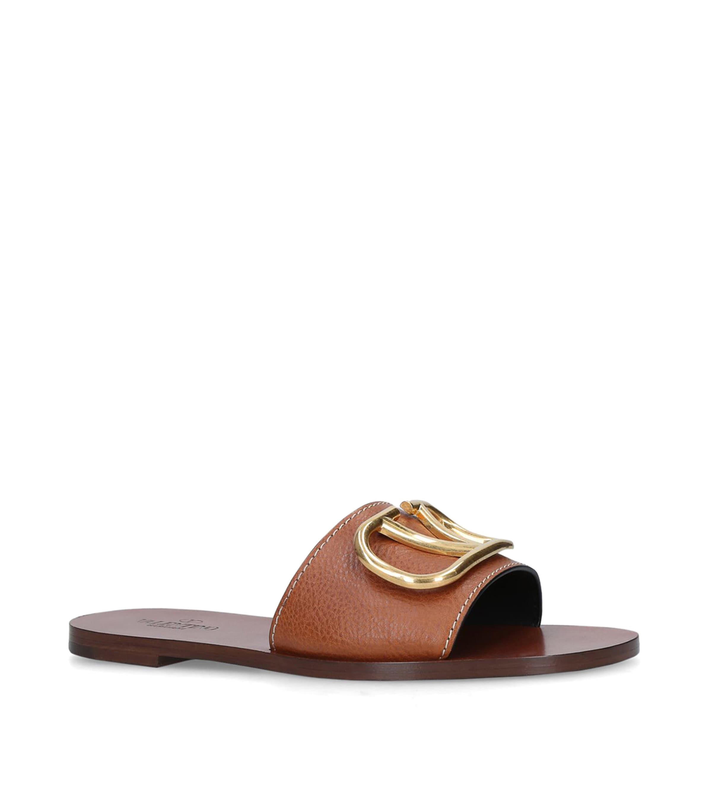 VALENTINO GARAVANI LEATHER GO LOGO SANDALS