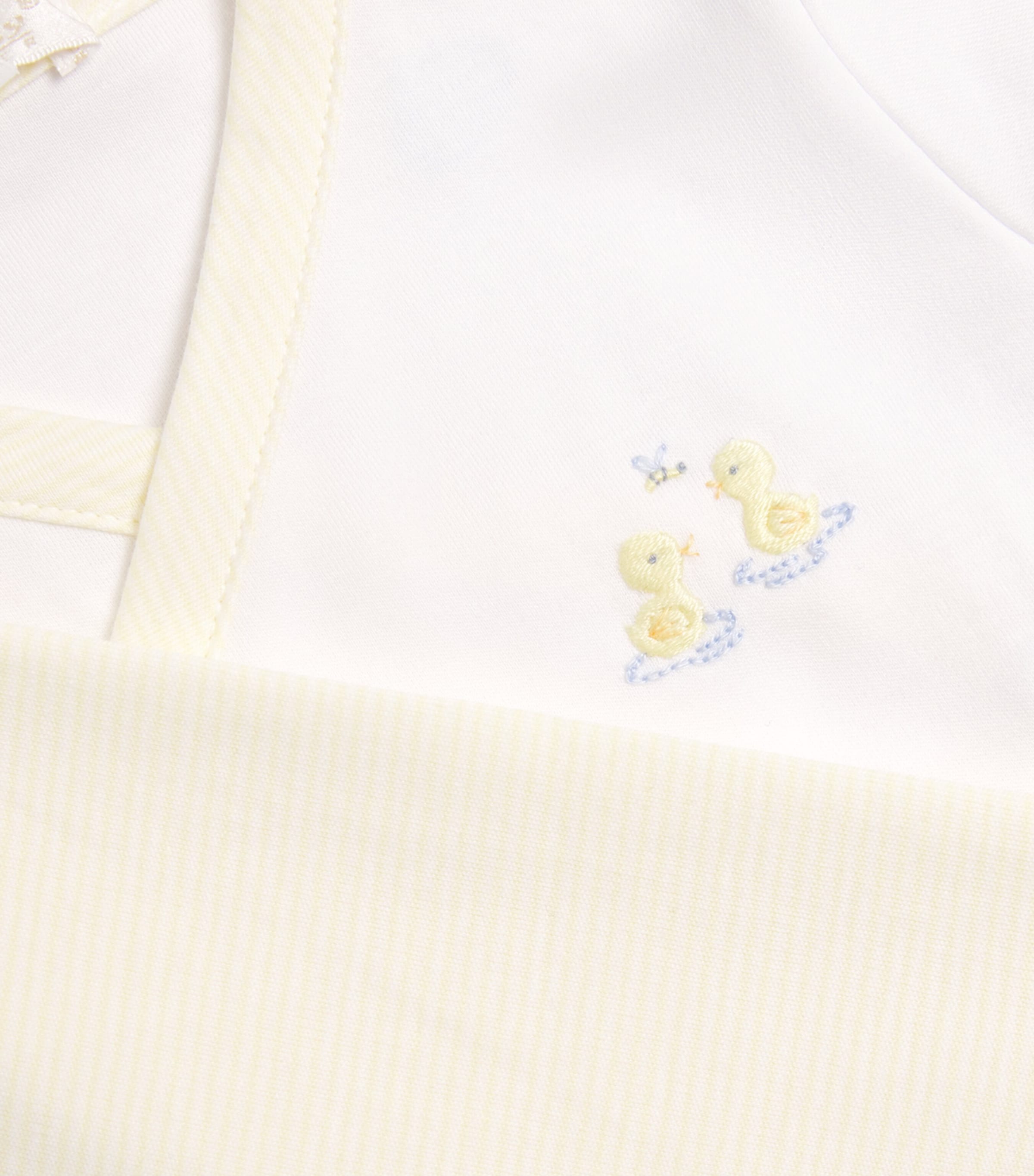 Pima Cotton Duck Pond Top and Footed Trousers Set (Newborn-6 Months) K189WHITE/YELLOW Image 4