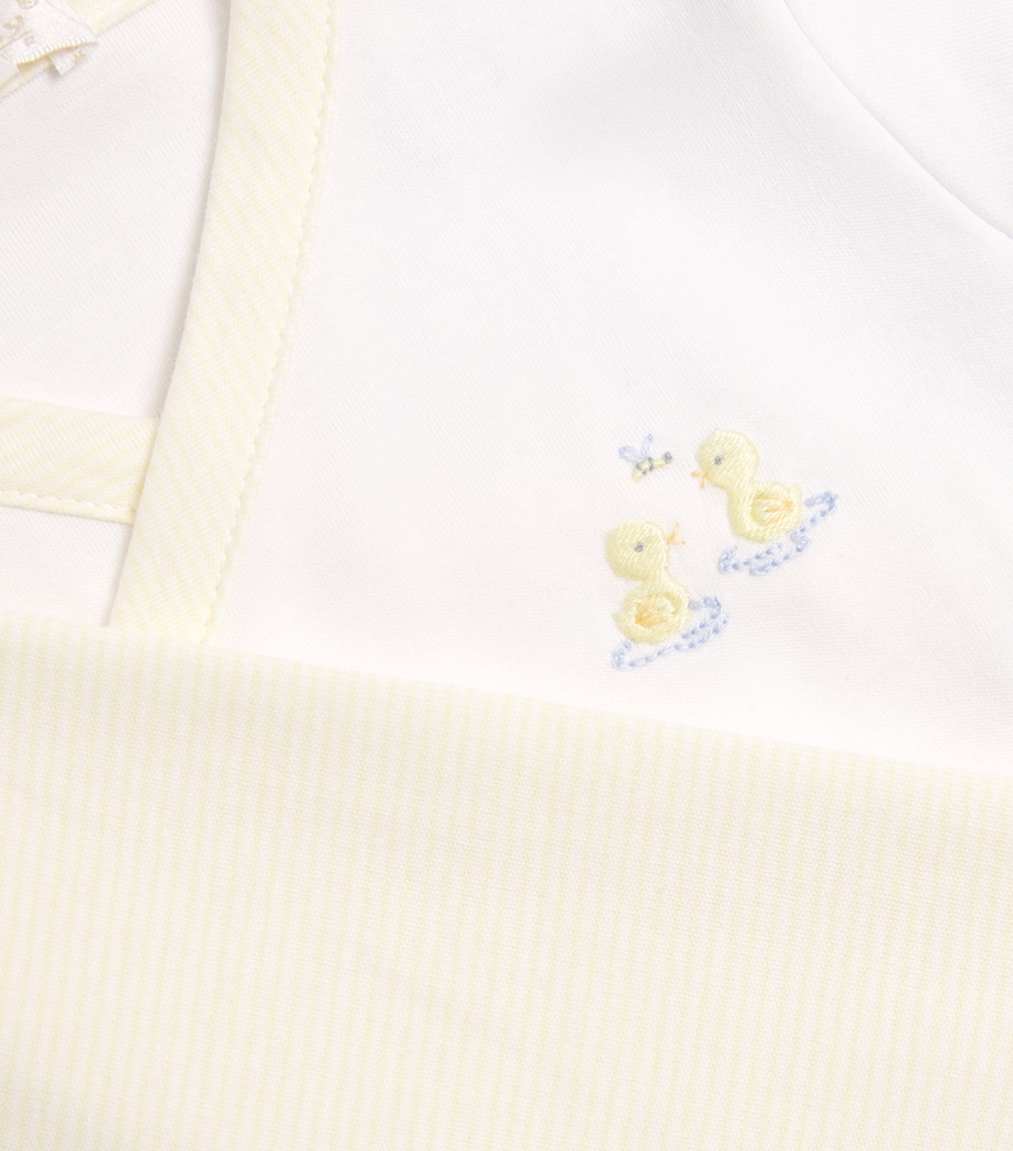 Pima Cotton Duck Pond Top and Footed Trousers Set (Newborn-6 Months) K189WHITE/YELLOW Image 4