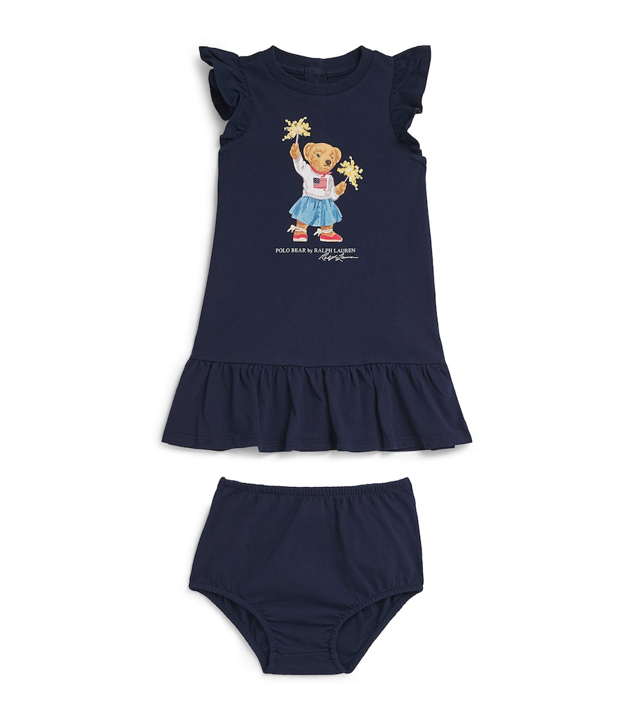 Cotton Polo Bear Dress and Bloomers Set (3-24 Months) NEWPORT NAVY Image 1
