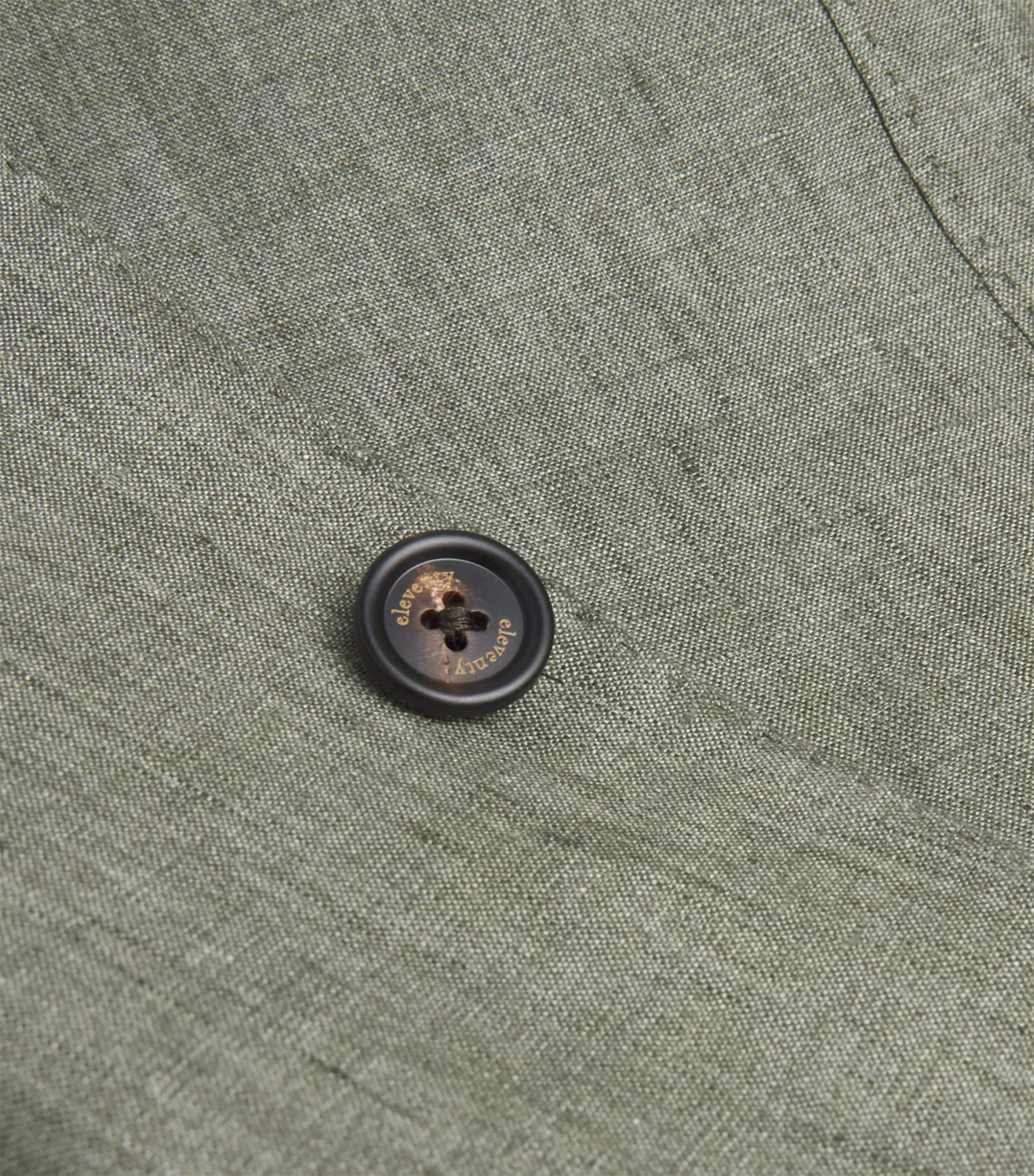 x Harrods Linen Blazer MILITARY GREEN Image 5