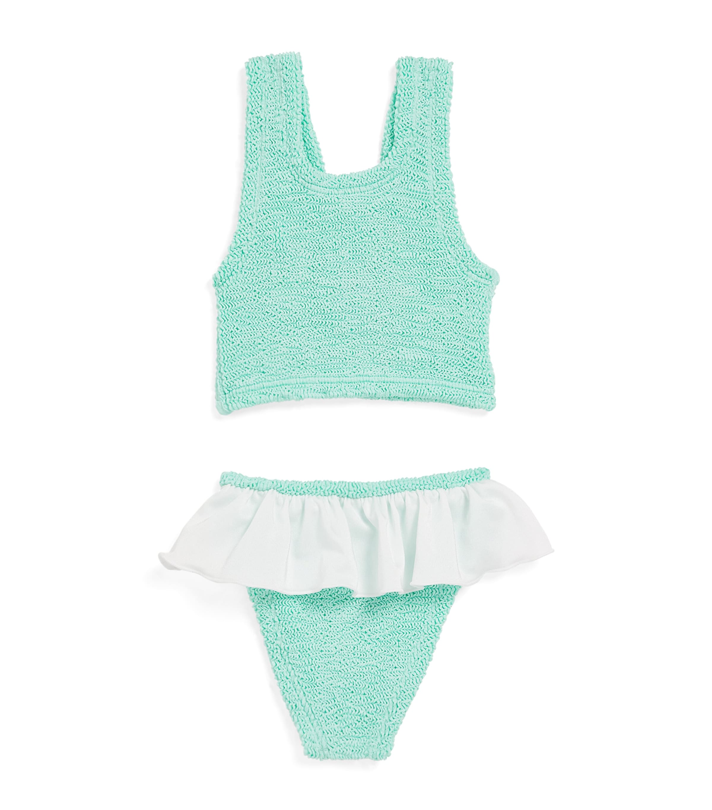 Hunza G Frill-detail Olive Bikini In Green