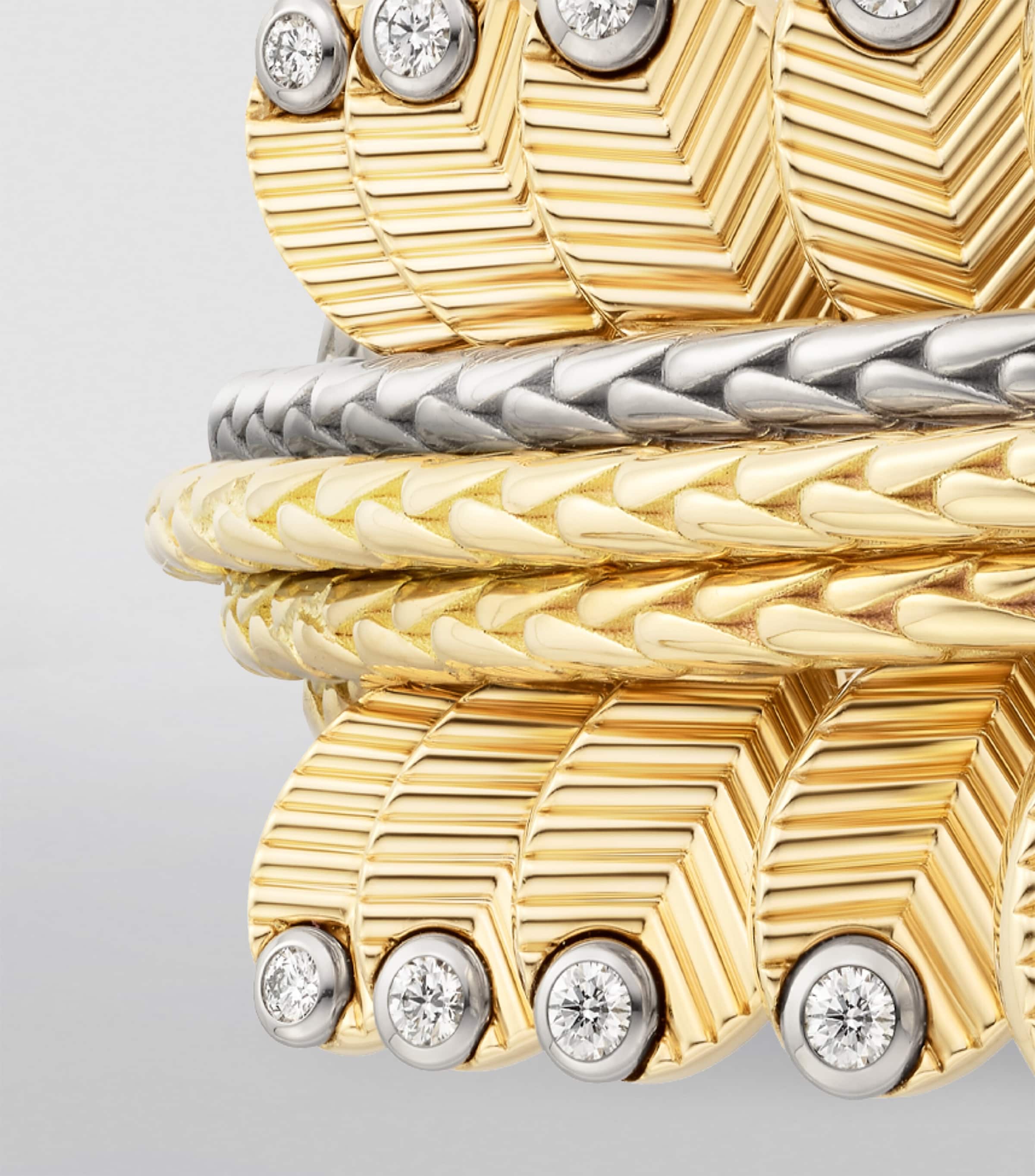 Yellow Gold, White Gold and Diamond Grain de Café Bracelet YELLOW GOLD Image 5