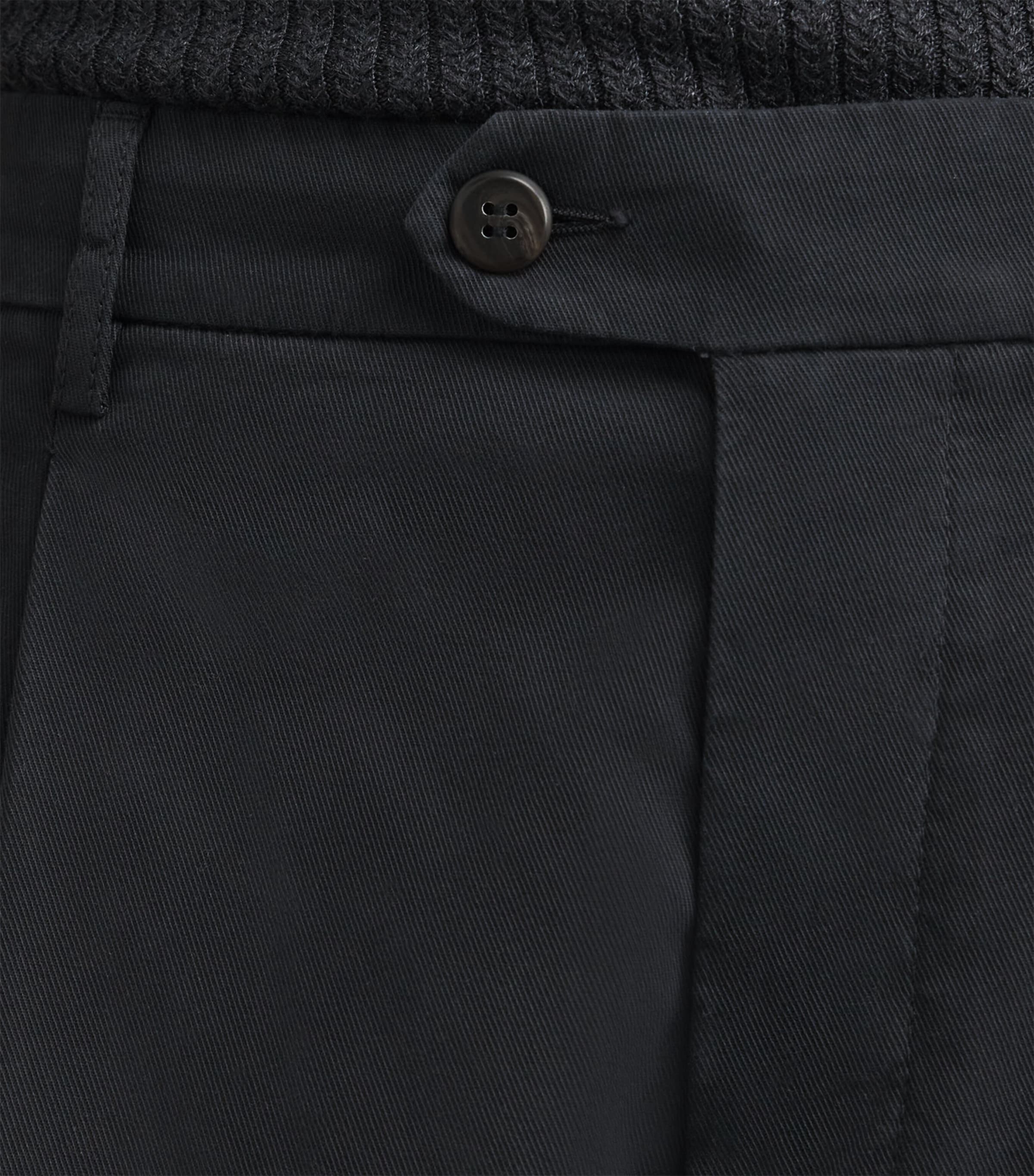 Eleventy Mens Stretch-Cotton Relaxed Trousers Nero Image 3