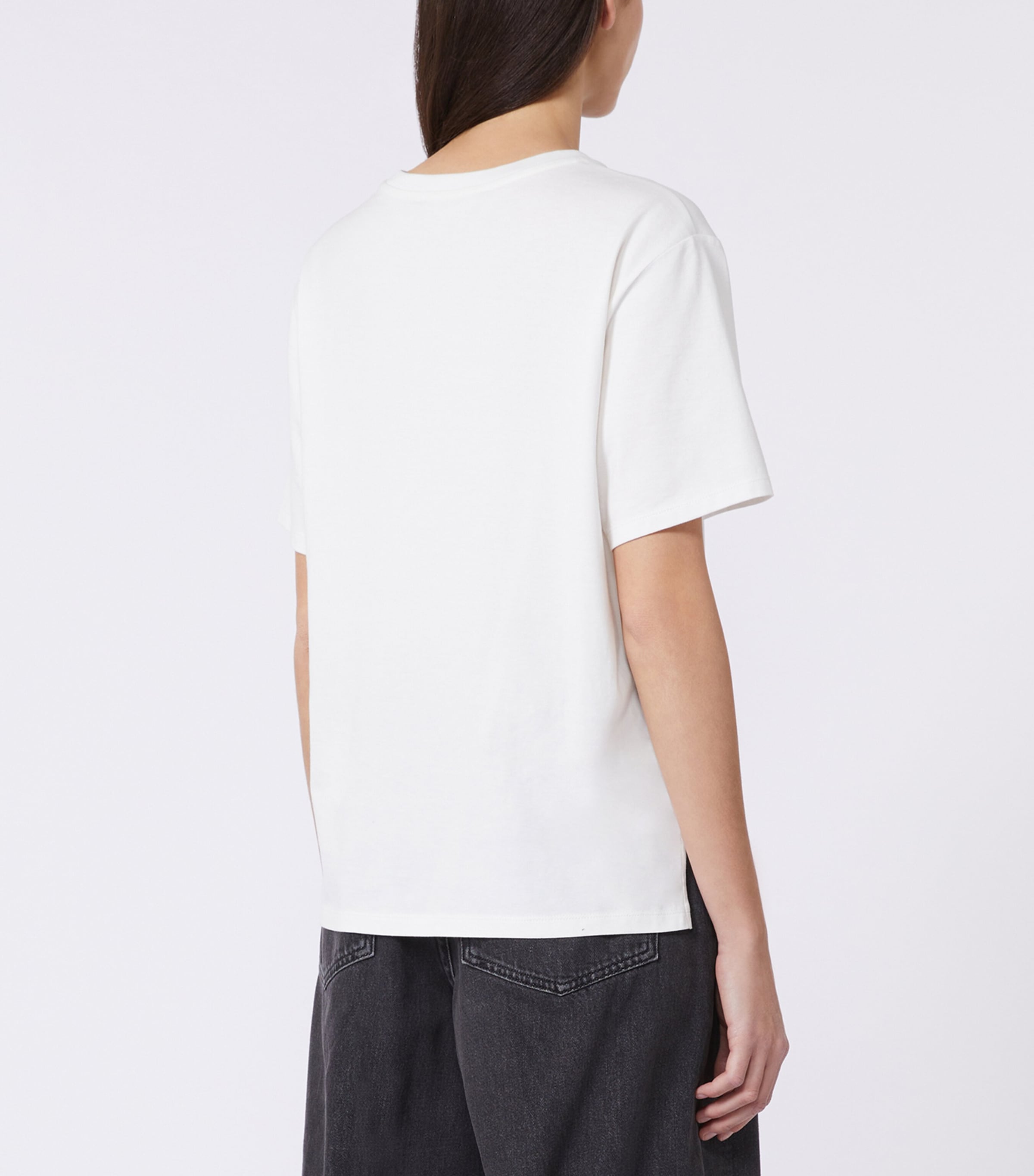 Weekend Max Mara Womens Cotton Embroidered T-Shirt Optical White Image 3
