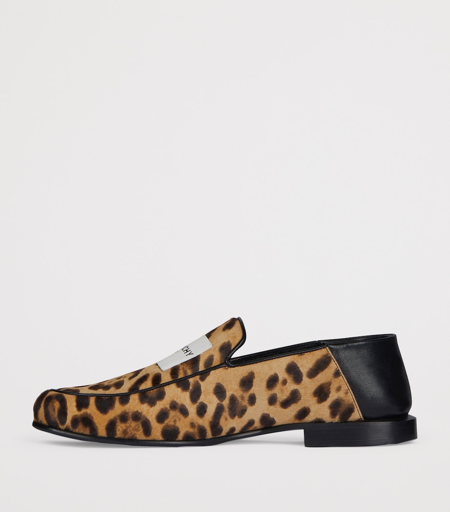 Leopard Print Label Loafers BLACK/BEIGE Image 3