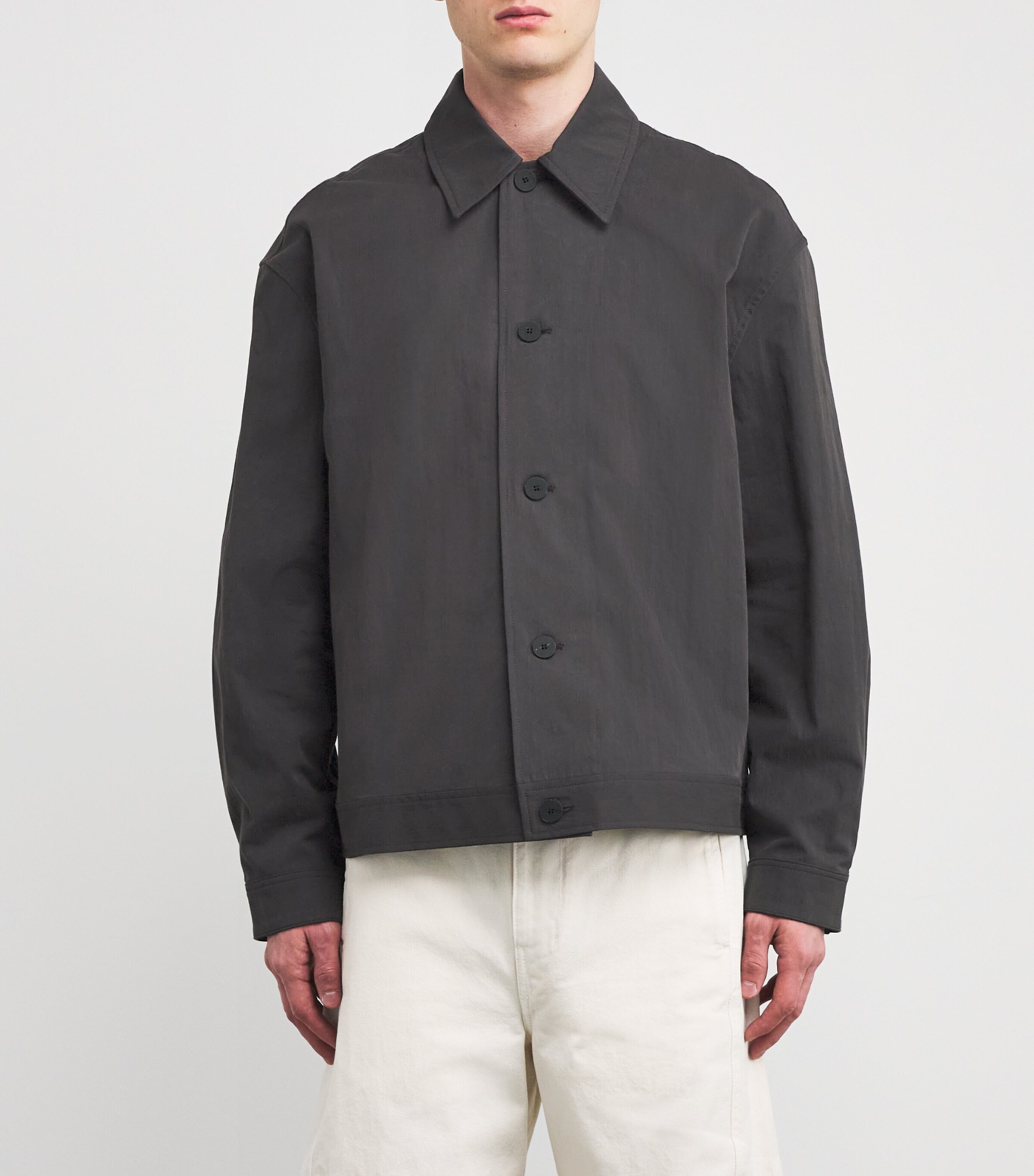 Studio Nicholson Mens Cotton-Blend Numa Overshirt Oil Image 3