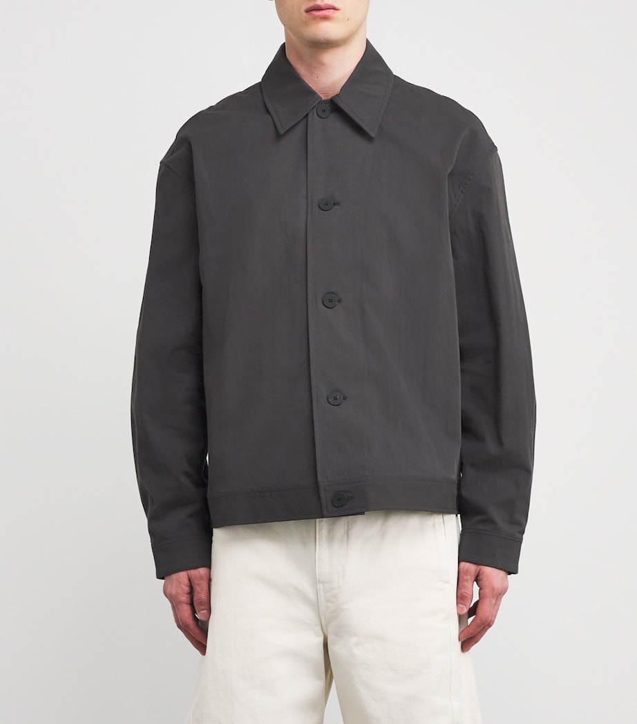 Studio Nicholson Mens Cotton-Blend Numa Overshirt Oil Image 3