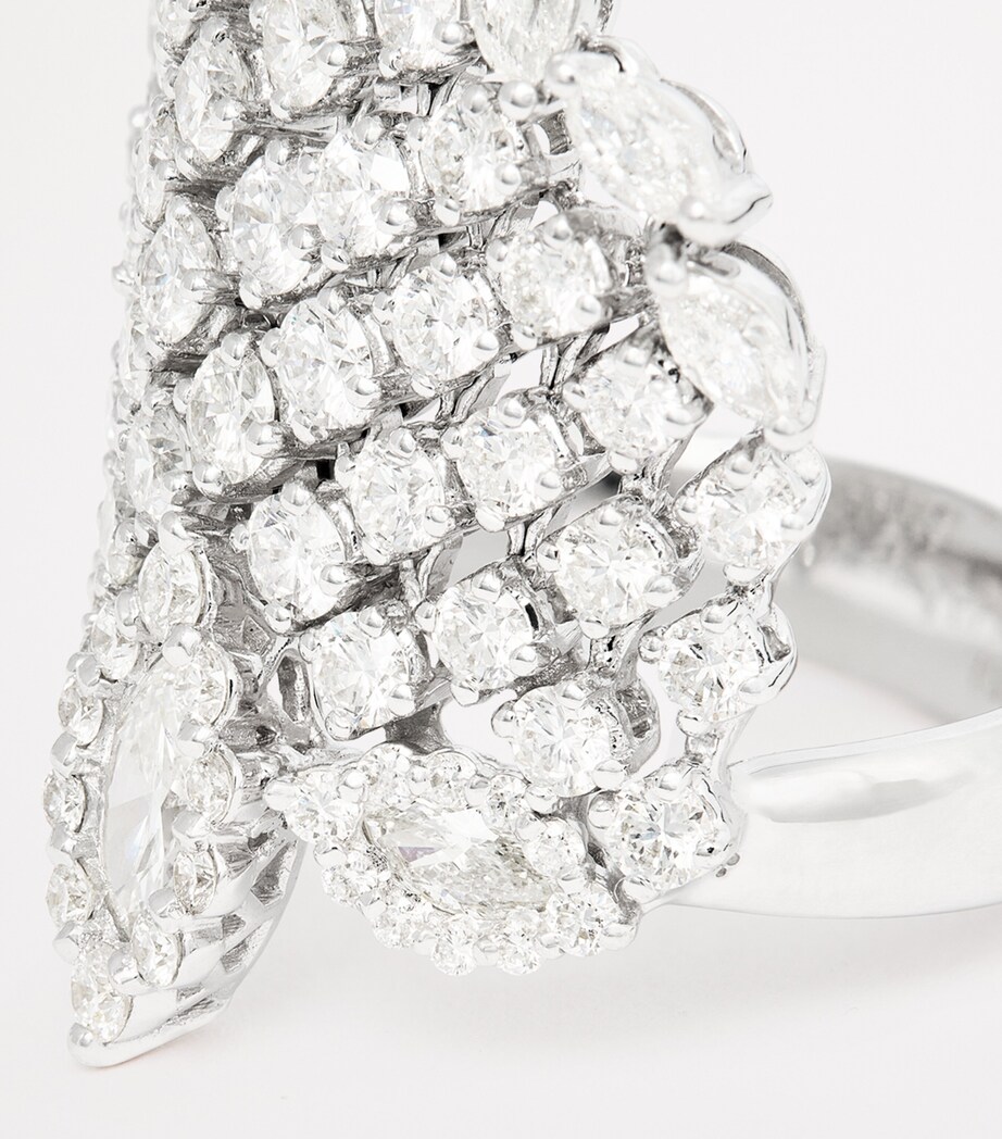 Yeprem White Gold and Diamond Cluster Ring White Gold Image 6