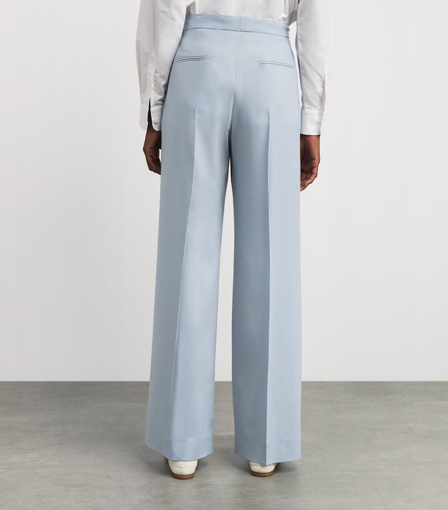 Colombo Womens Cashmere Wide-Leg Trousers Light Blue Image 5