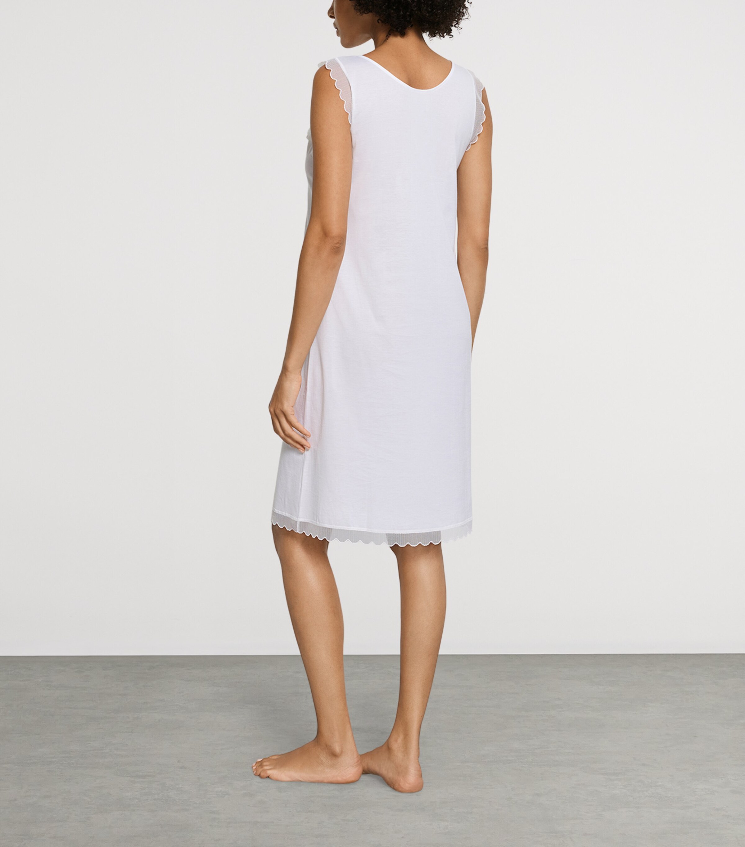 Hanro Womens Pima Cotton Inaya Nightdress White Image 3