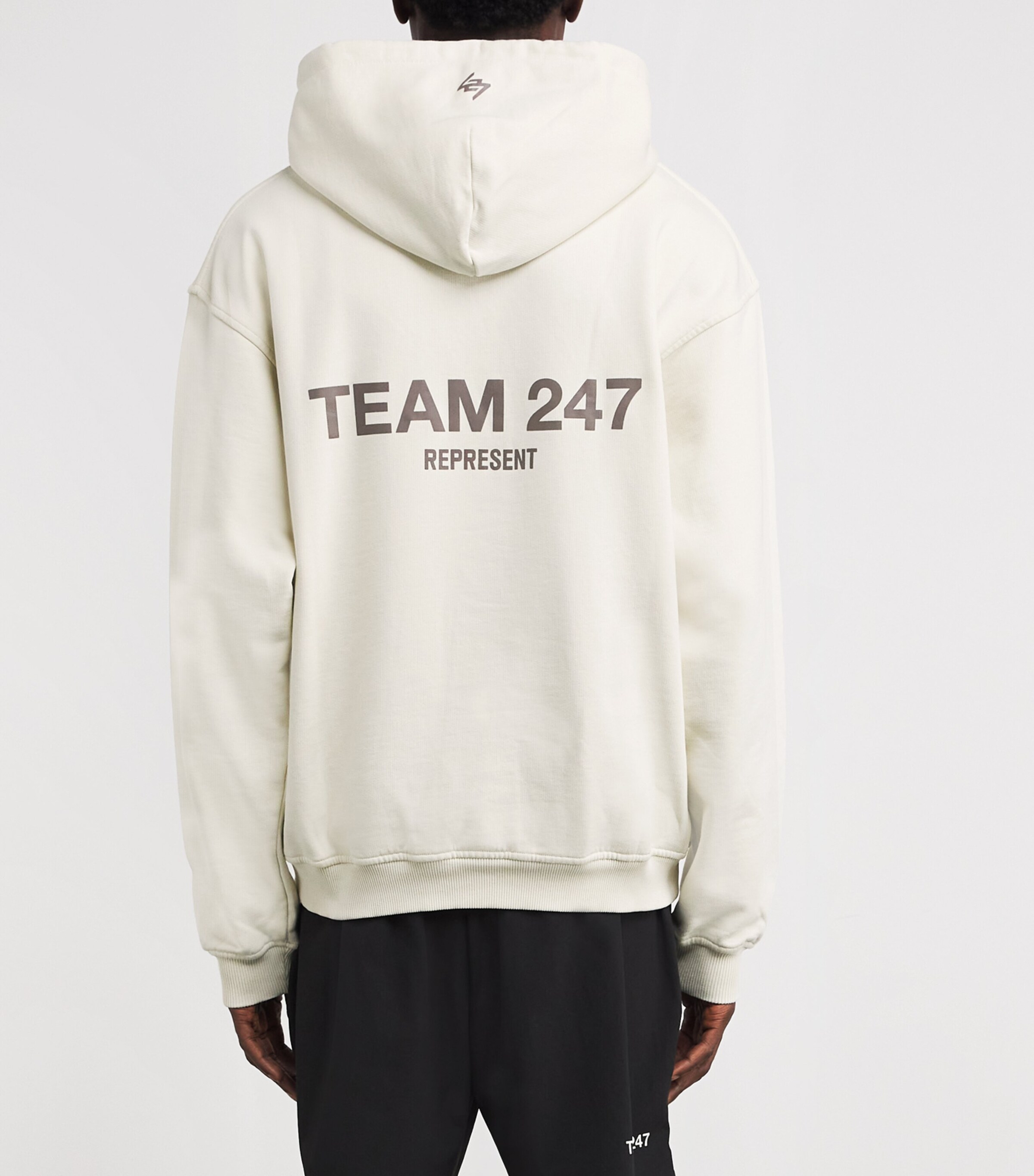 Represent 247 Mens Oversized Team 247 Hoodie Cream Image 4