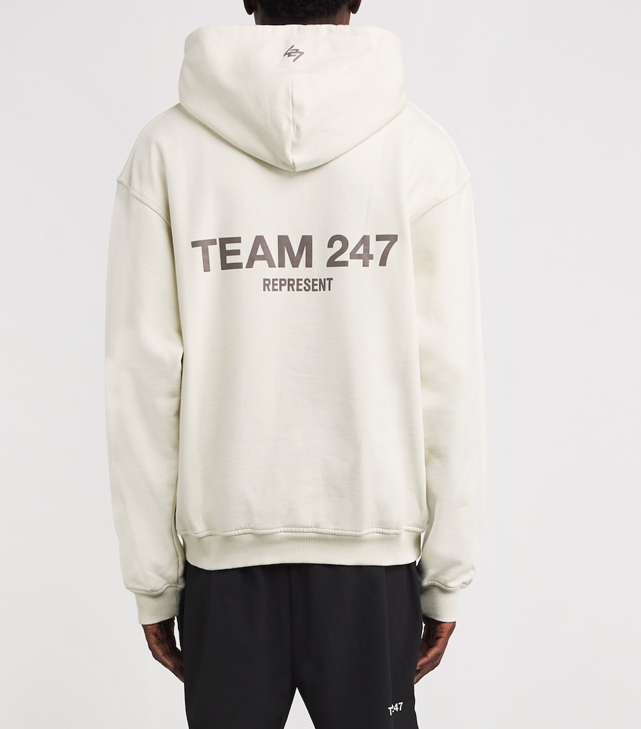 Represent 247 Mens Oversized Team 247 Hoodie Cream Image 4