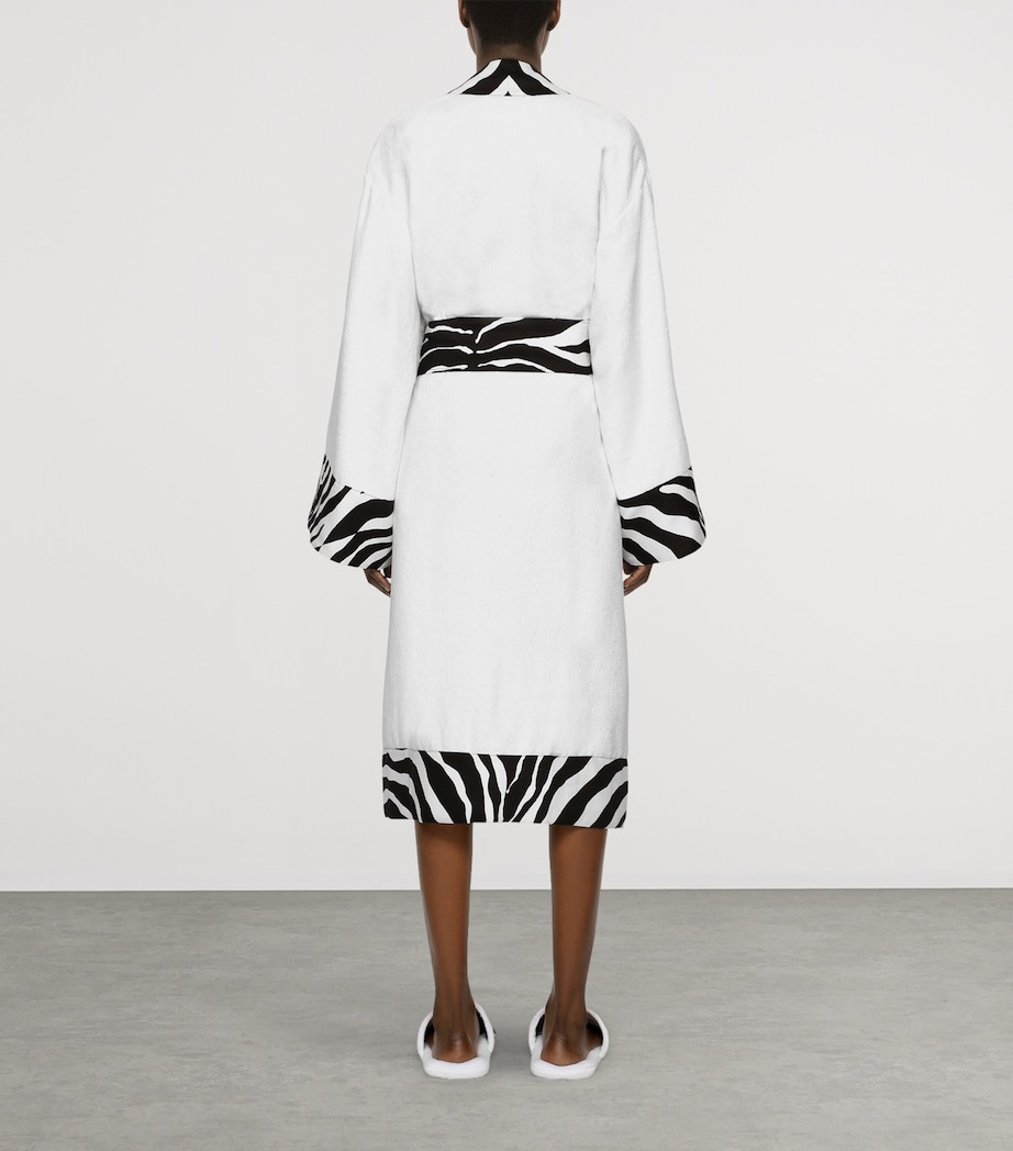 Terry Cotton Zebra Print Robe UZ024 BIANCO ZEBRA Image 4