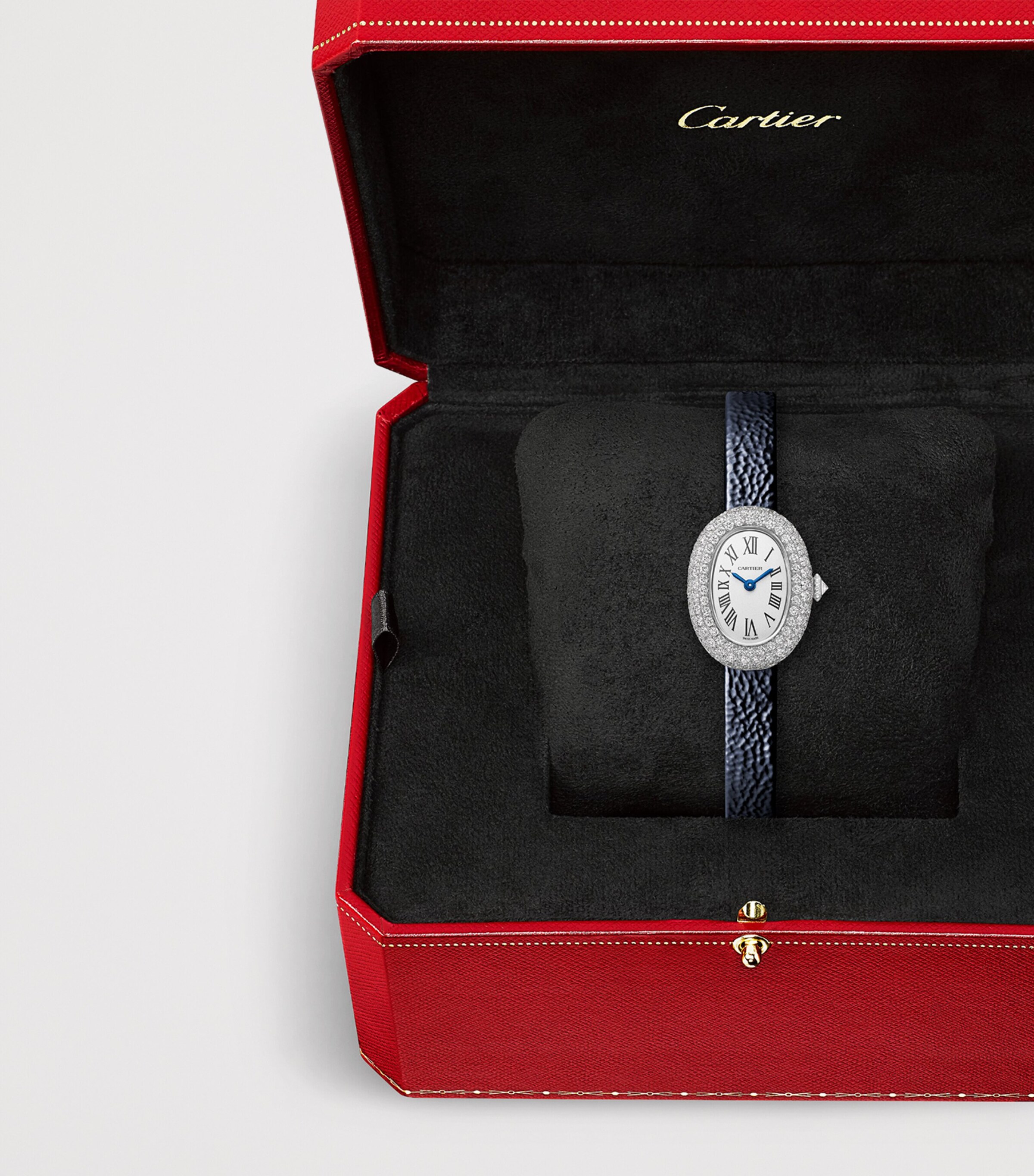 Cartier Mini White Gold and Diamond Baignoire de Cartier Watch 18.7mm Silvered Image 5