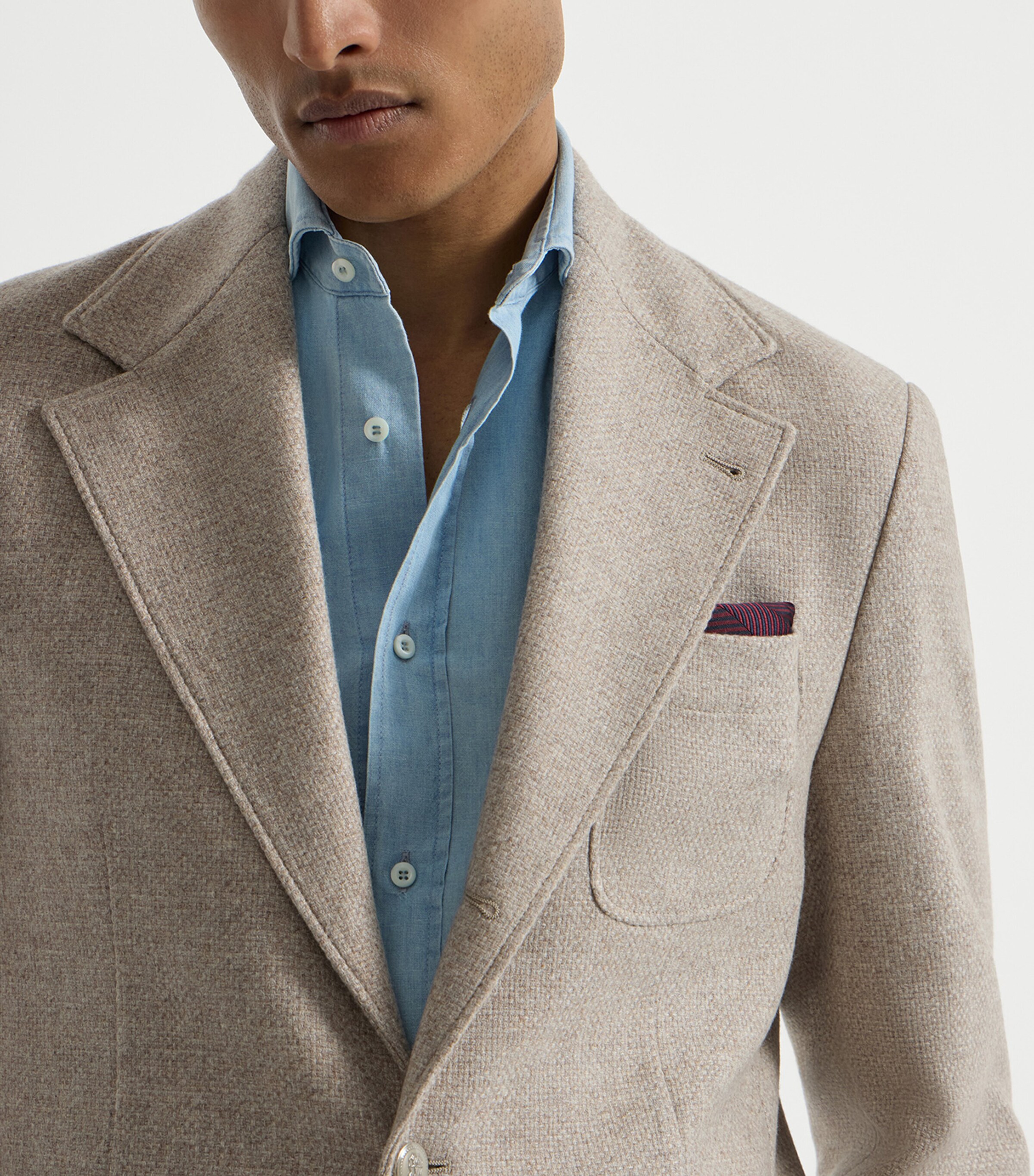 Brunello Cucinelli Silk Stripe Pocket Square Image 2
