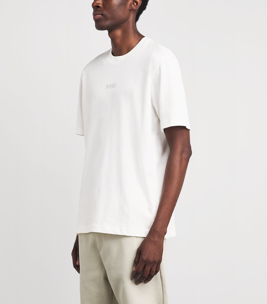 BOSS Mens Reflective-Logo T-Shirt White Image 4