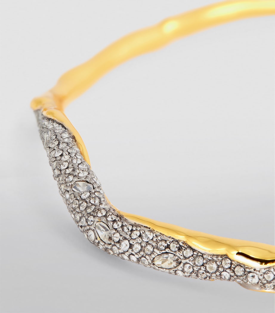 Gold-Plated Solanales Skinny Collar Necklace CRYSTALS Image 5