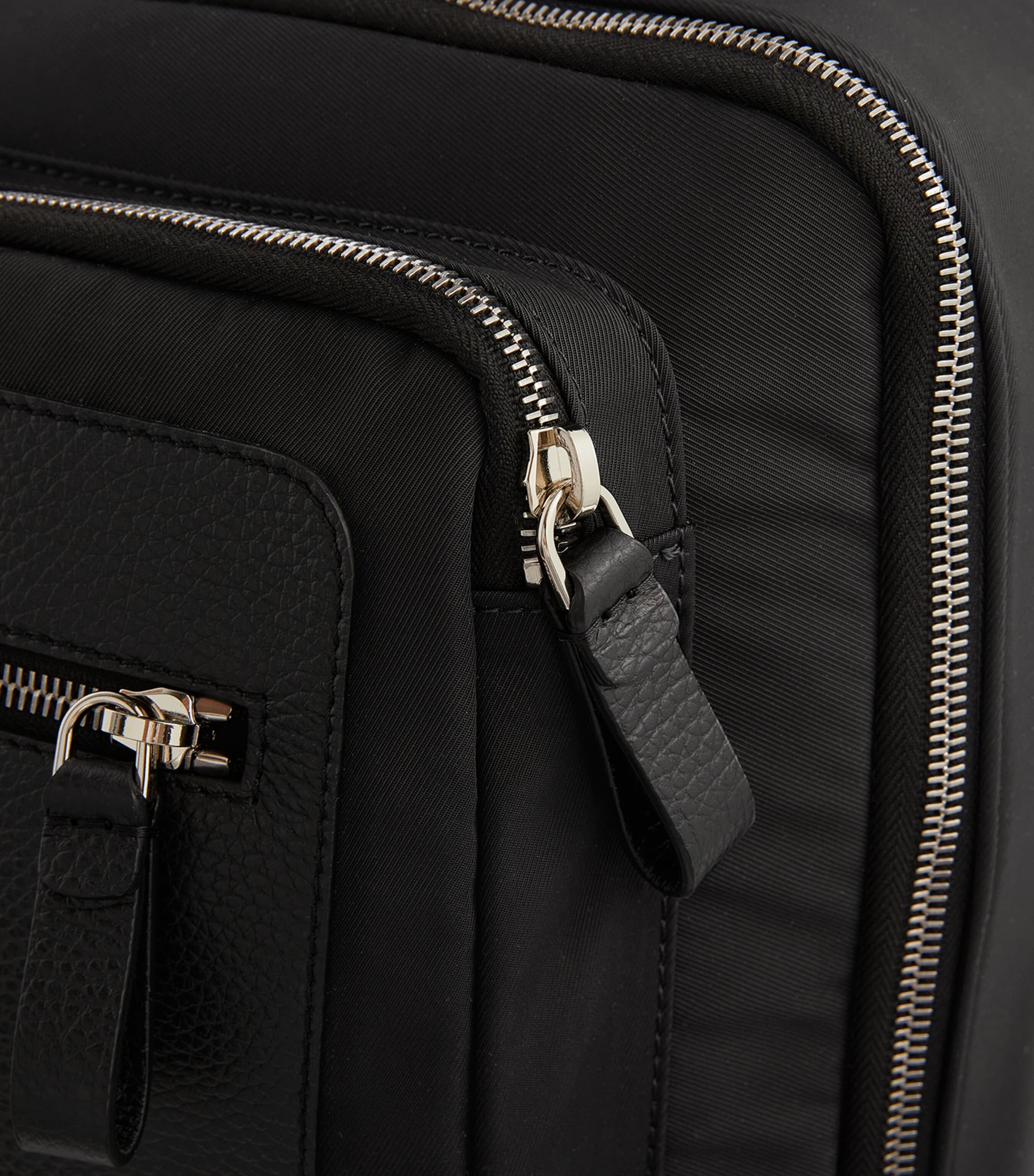 Giorgio Armani Black Leather-Trim Backpack | Harrods US