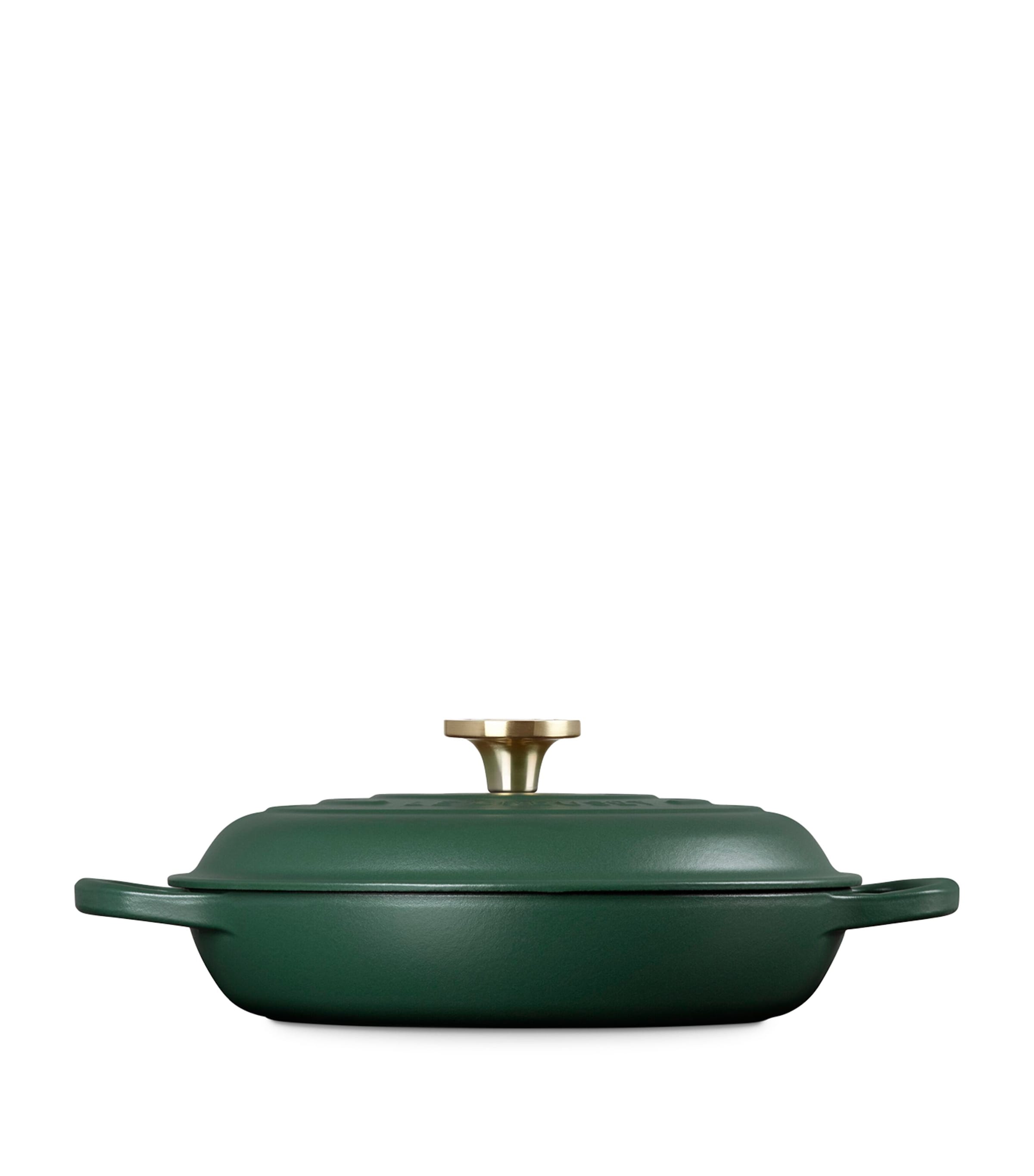 Le Creuset Cast Iron Shallow Round Casserole Dish (26cm) Green Image 3