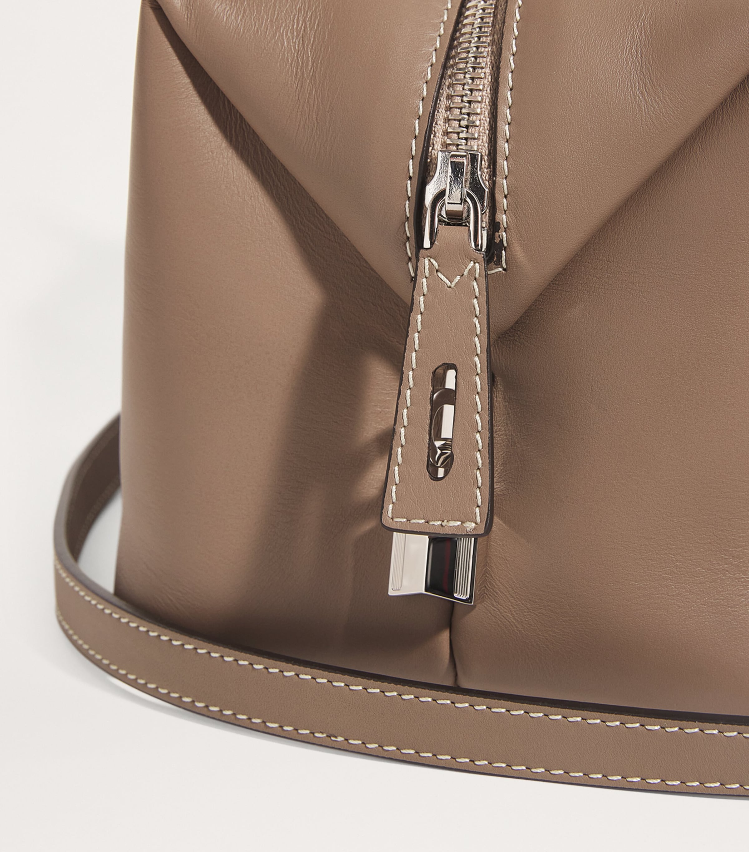 Leather Satchel Top-Handle Bag MUD Image 6