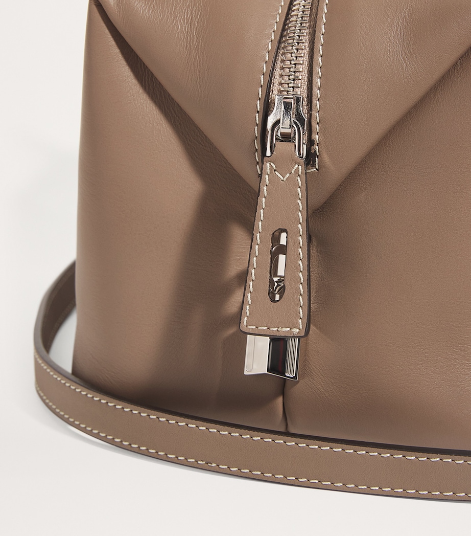 Leather Satchel Top-Handle Bag MUD Image 6
