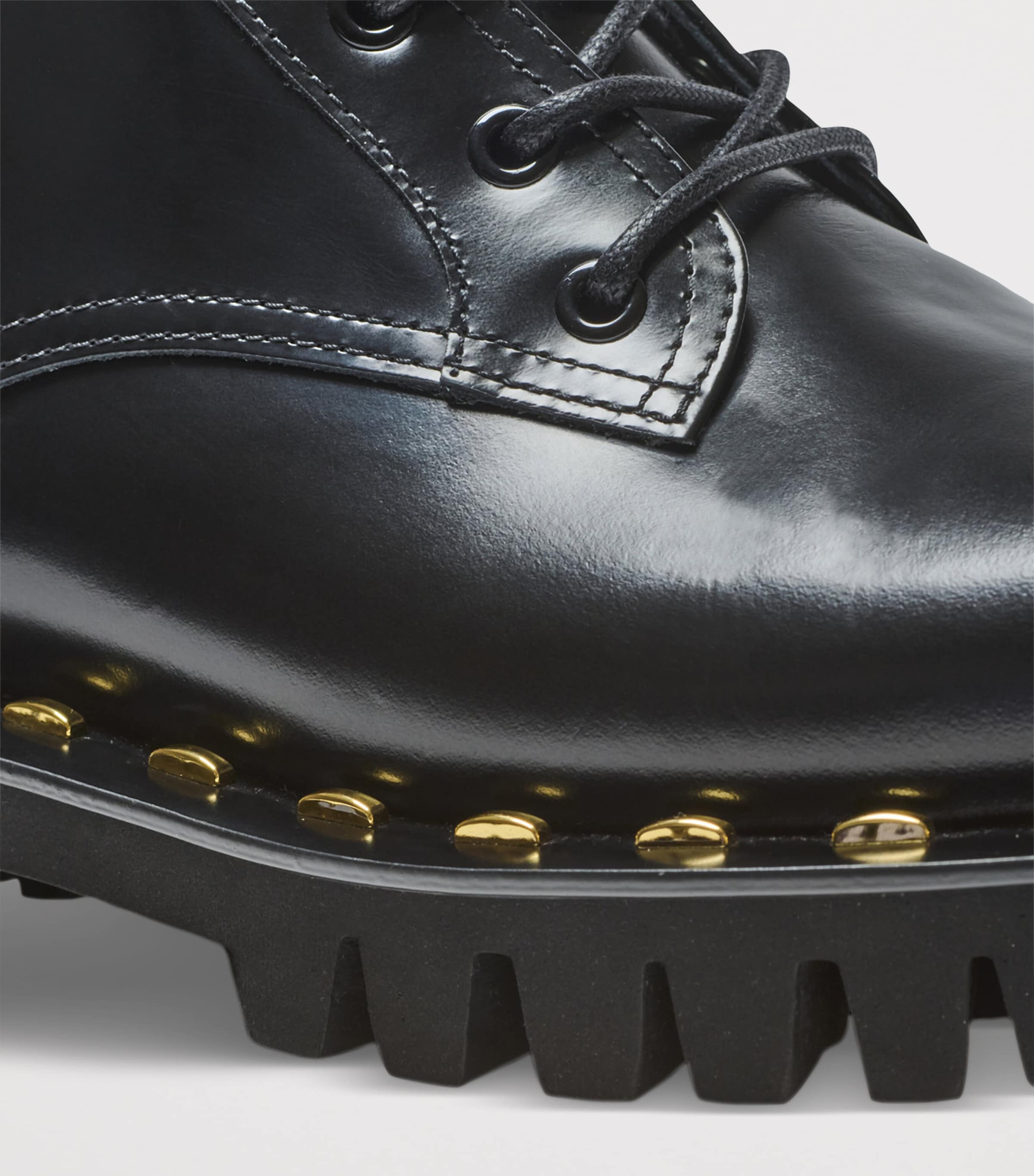 Glazed Leather Army Boots 0PA NOIR Image 5