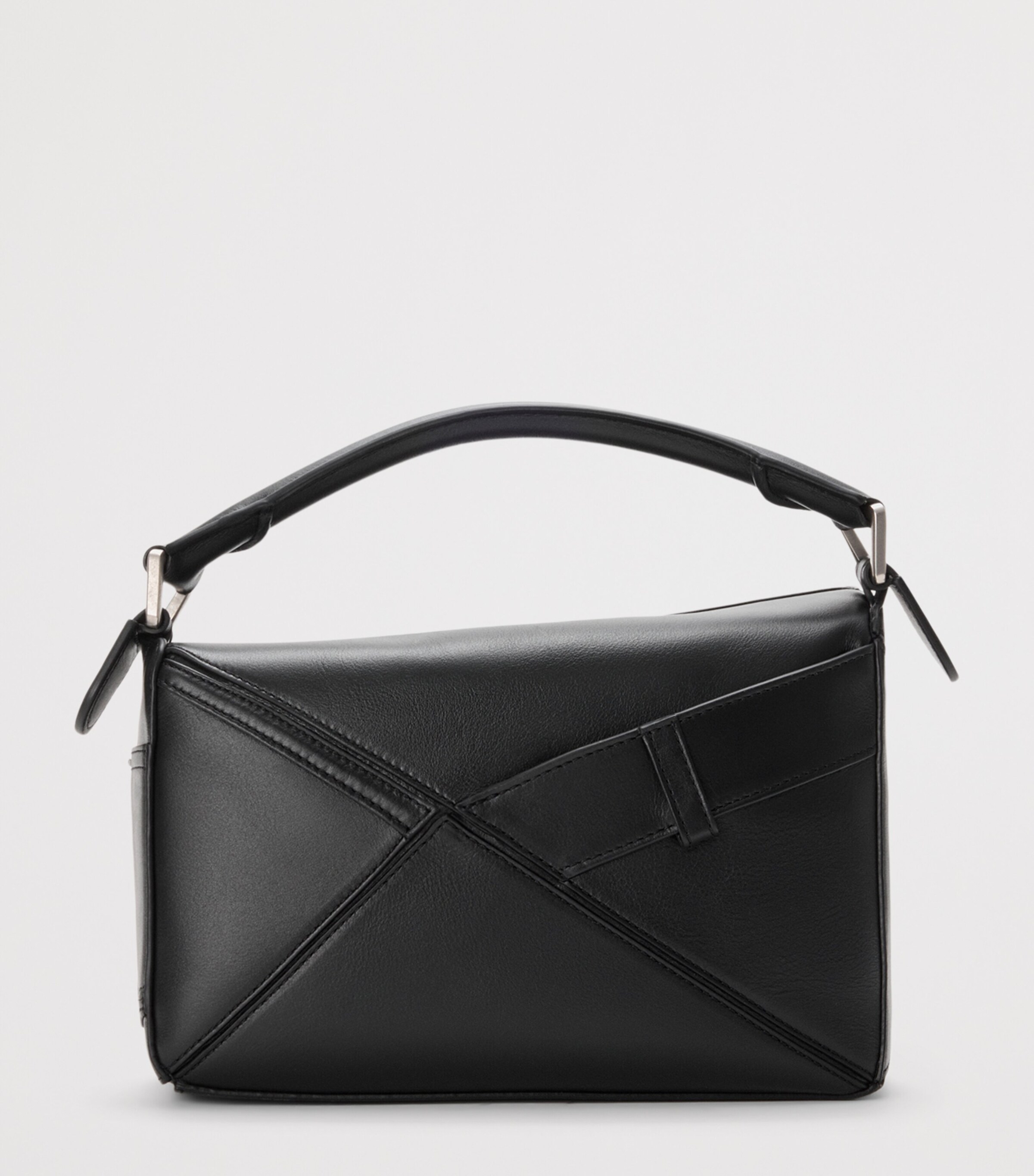LOEWE Small Calfskin Puzzle Panta Top-Handle Bag Black Image 4