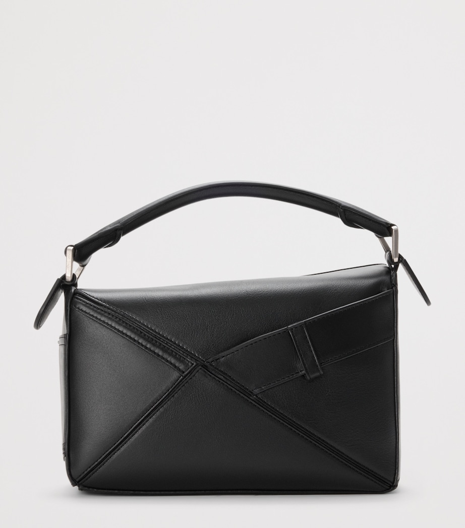 LOEWE Small Calfskin Puzzle Panta Top-Handle Bag Black Image 4