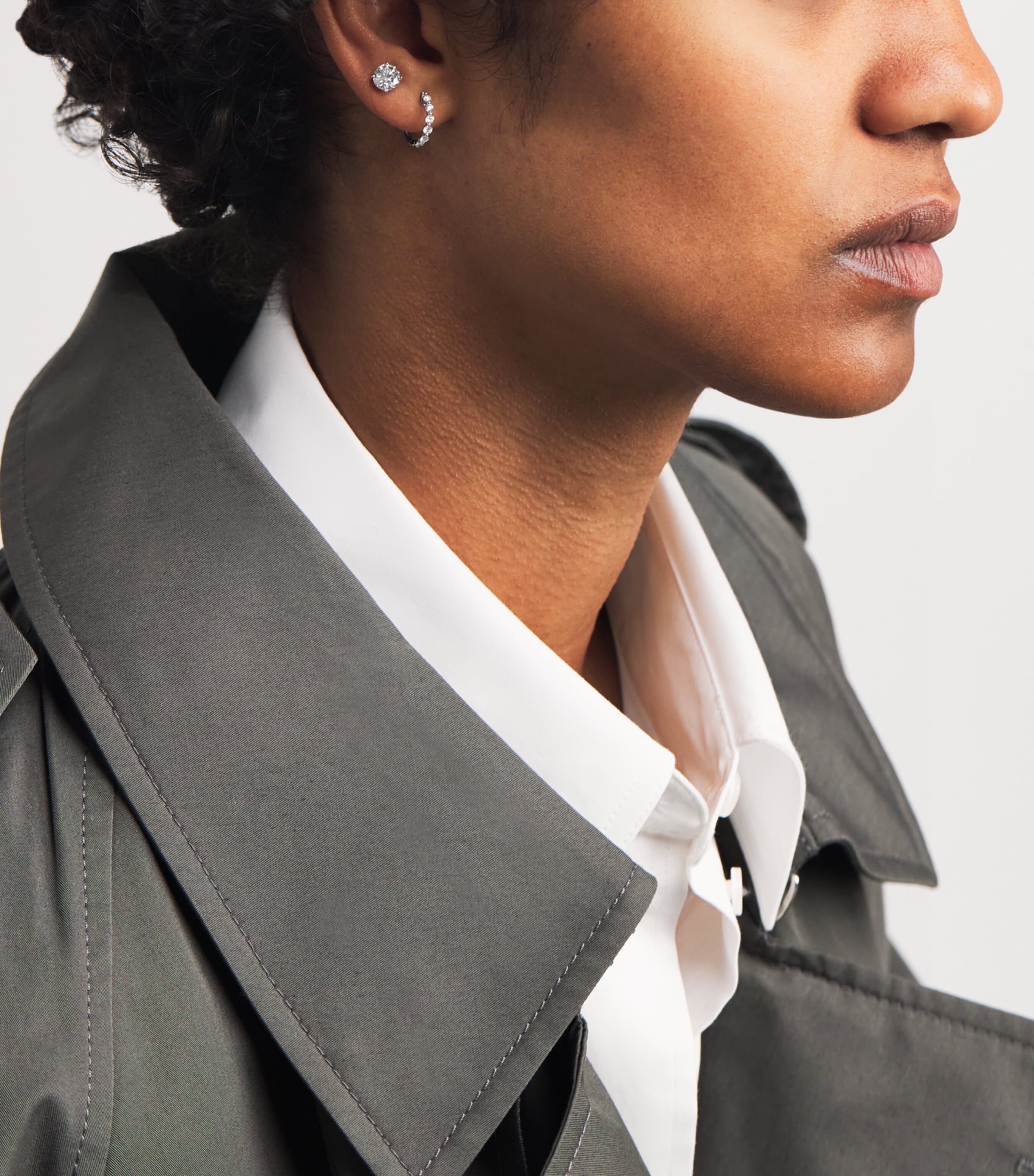 White Gold and Diamond Hoop Earrings (0.50ctw) WHITE GOLD Image 4