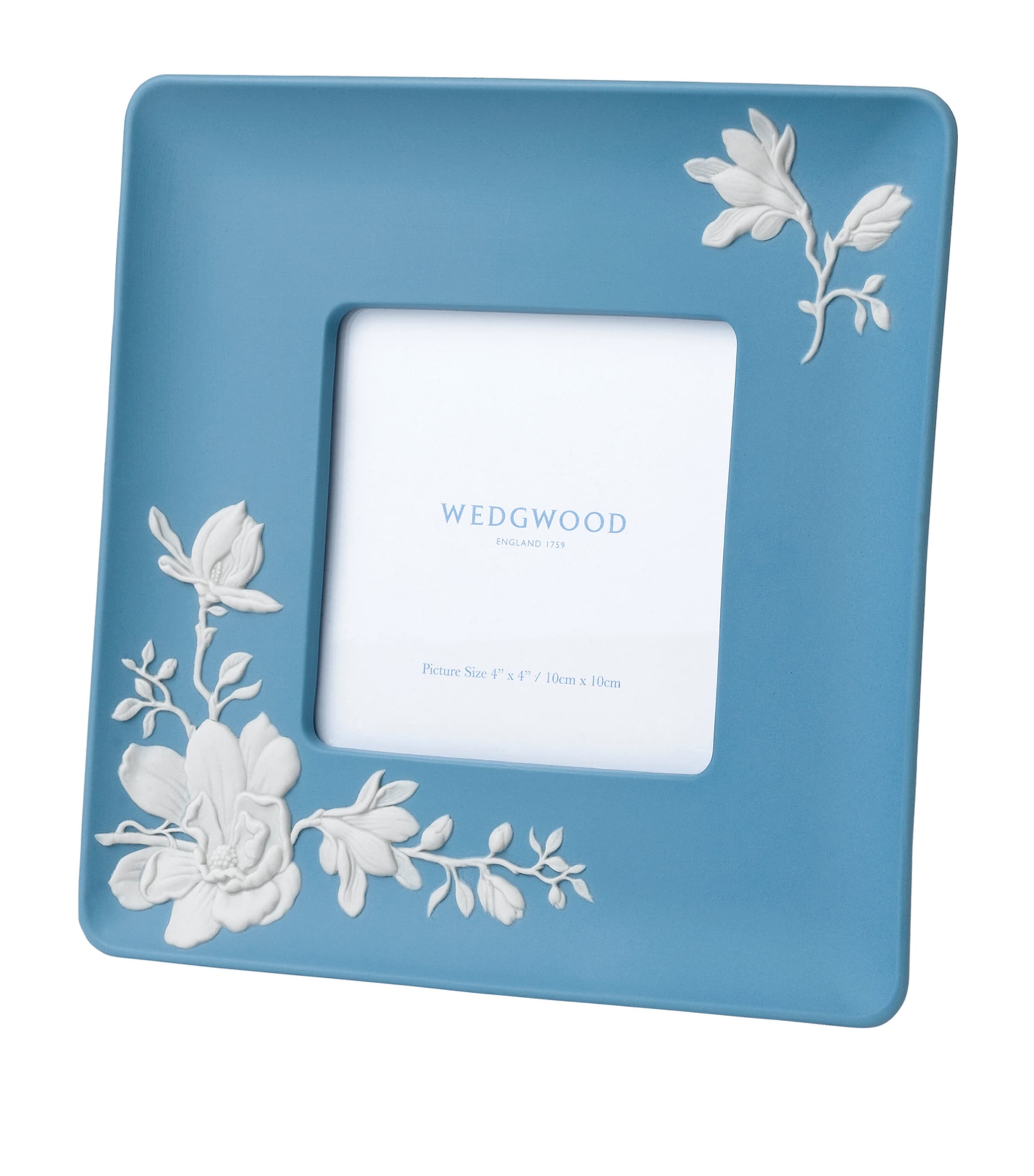 Magnolia Blossom Jasper Photo Frame (10cm x 10cm) BLUE Image 1