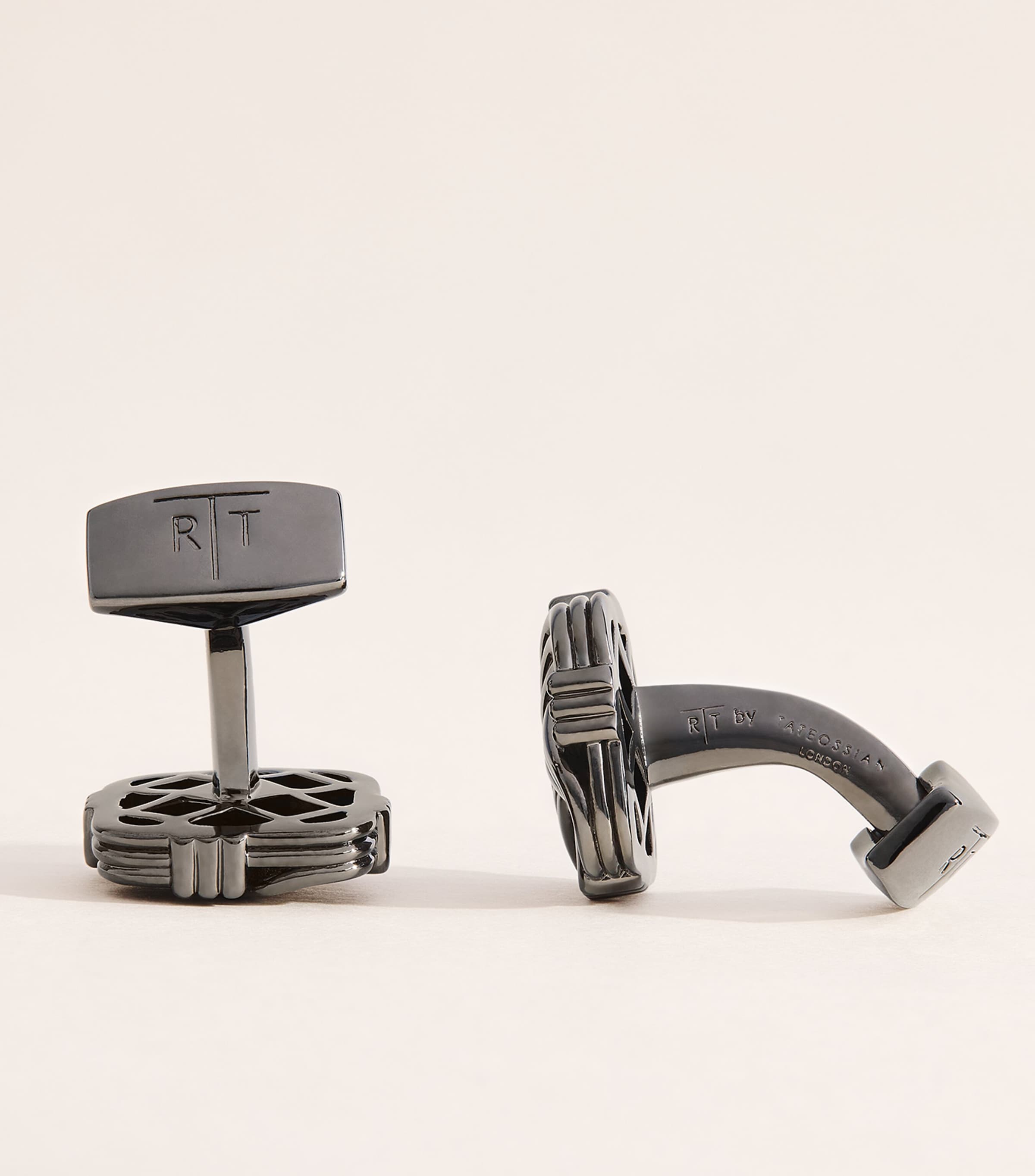 Tateossian Quad Knot Cufflinks Black Image 4
