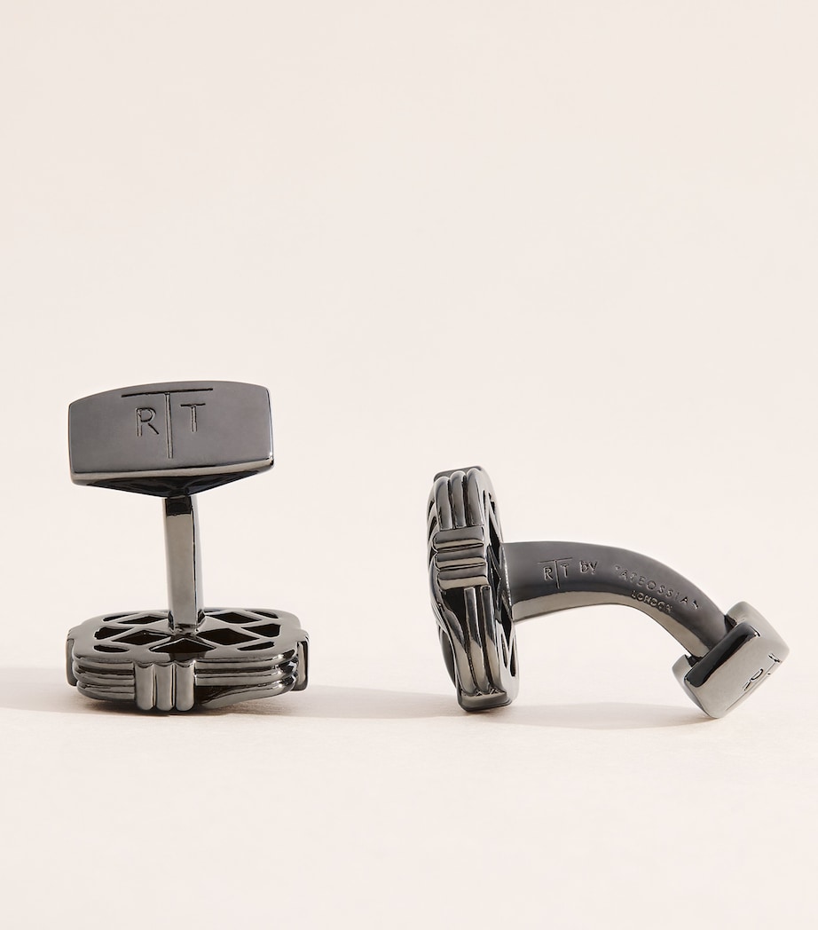 Tateossian Quad Knot Cufflinks Black Image 4