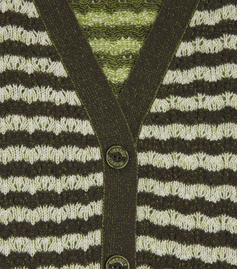 Barrie Womens Cashmere Stripe Sleeveless Cardigan Chntily/drk Mlt Image 6