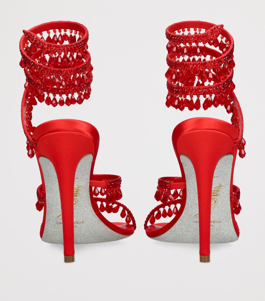 Satin Chandelier Heeled Sandals 105 RED Image 2