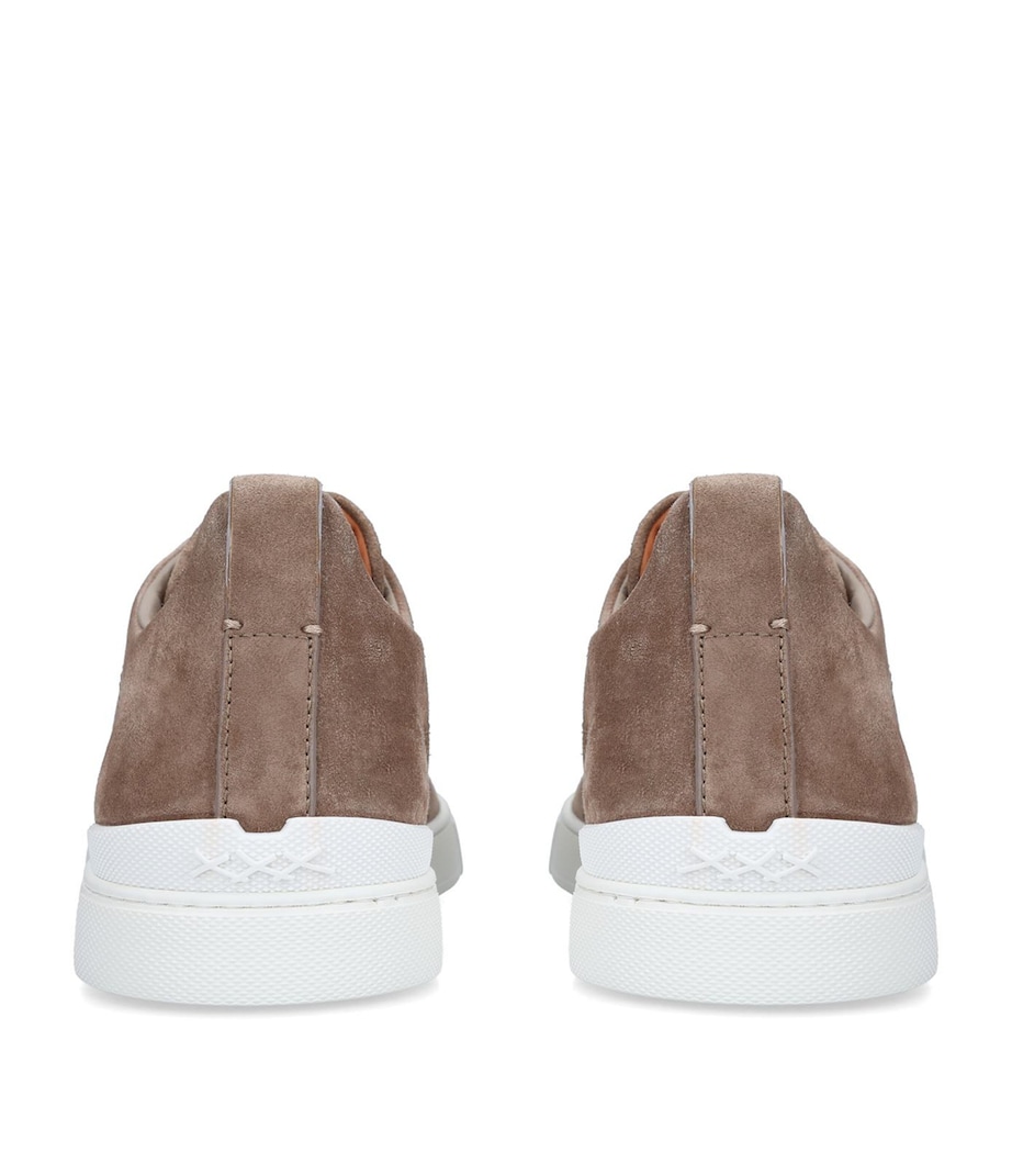 Suede Triple Stitch Sneakers BEIGE Image 2