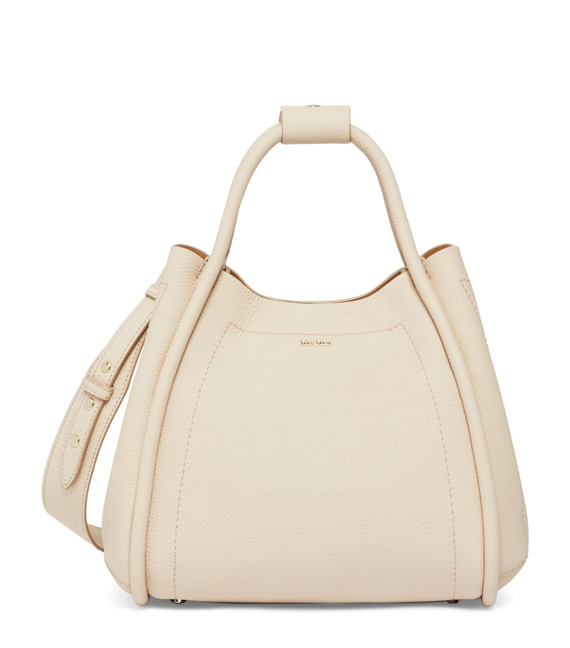 Max Mara Small Leather Marine Top-Handle Bag Ice Image 1