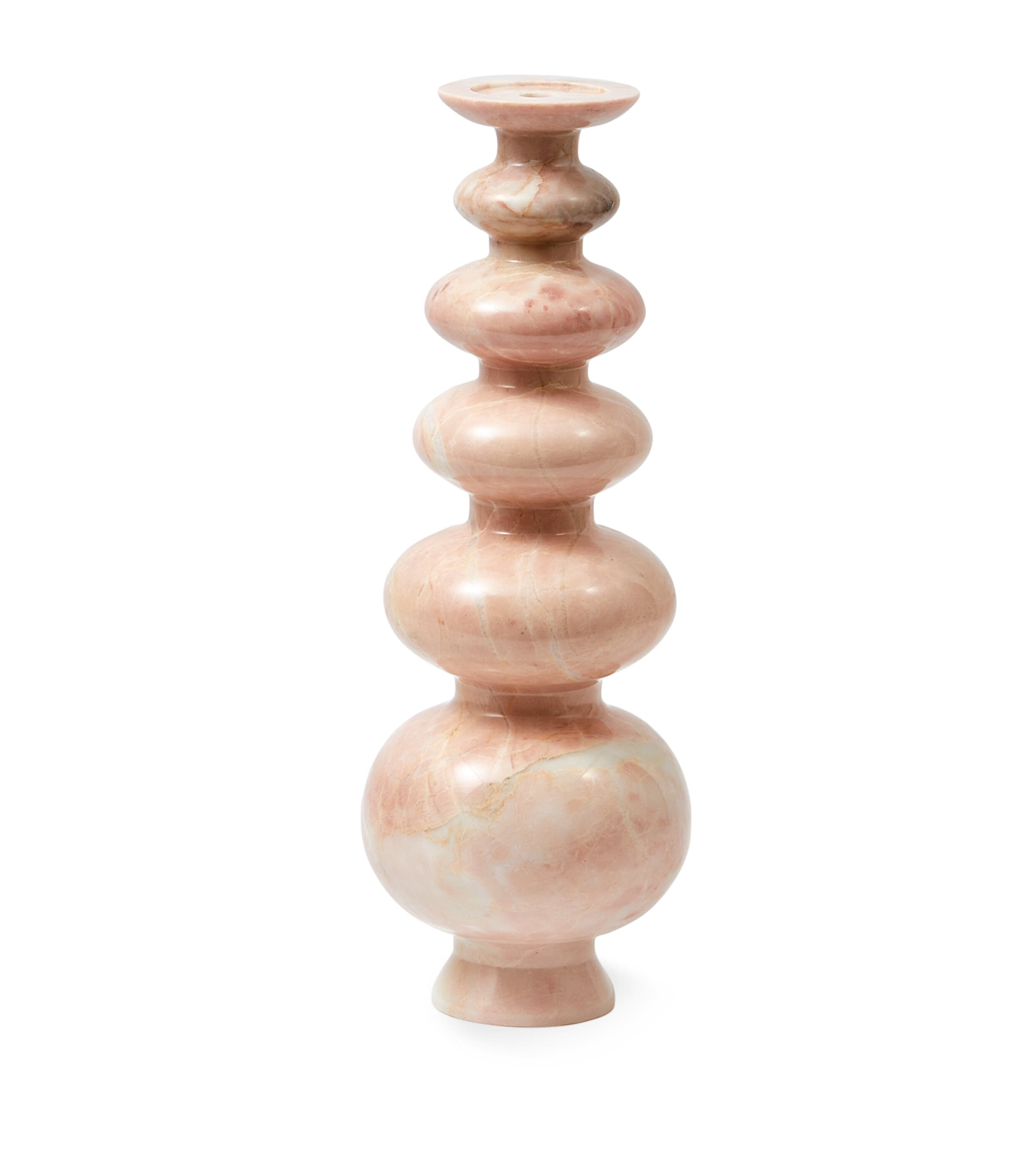 Polished Marble Heritage Sphere Candle Holder (40cm) PINK Image 1