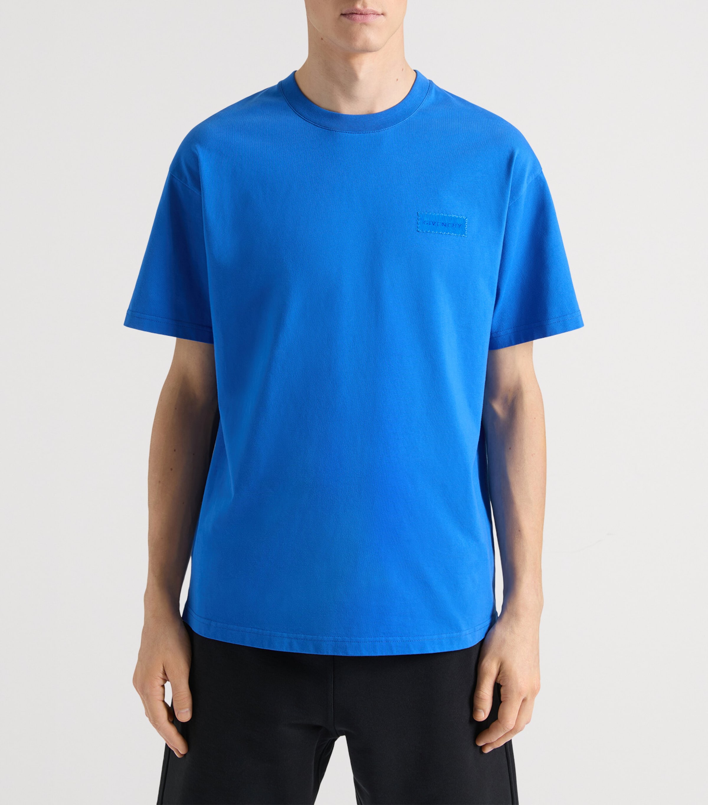 Cotton Embroidered T-Shirt ELECTRIC BLUE Image 2