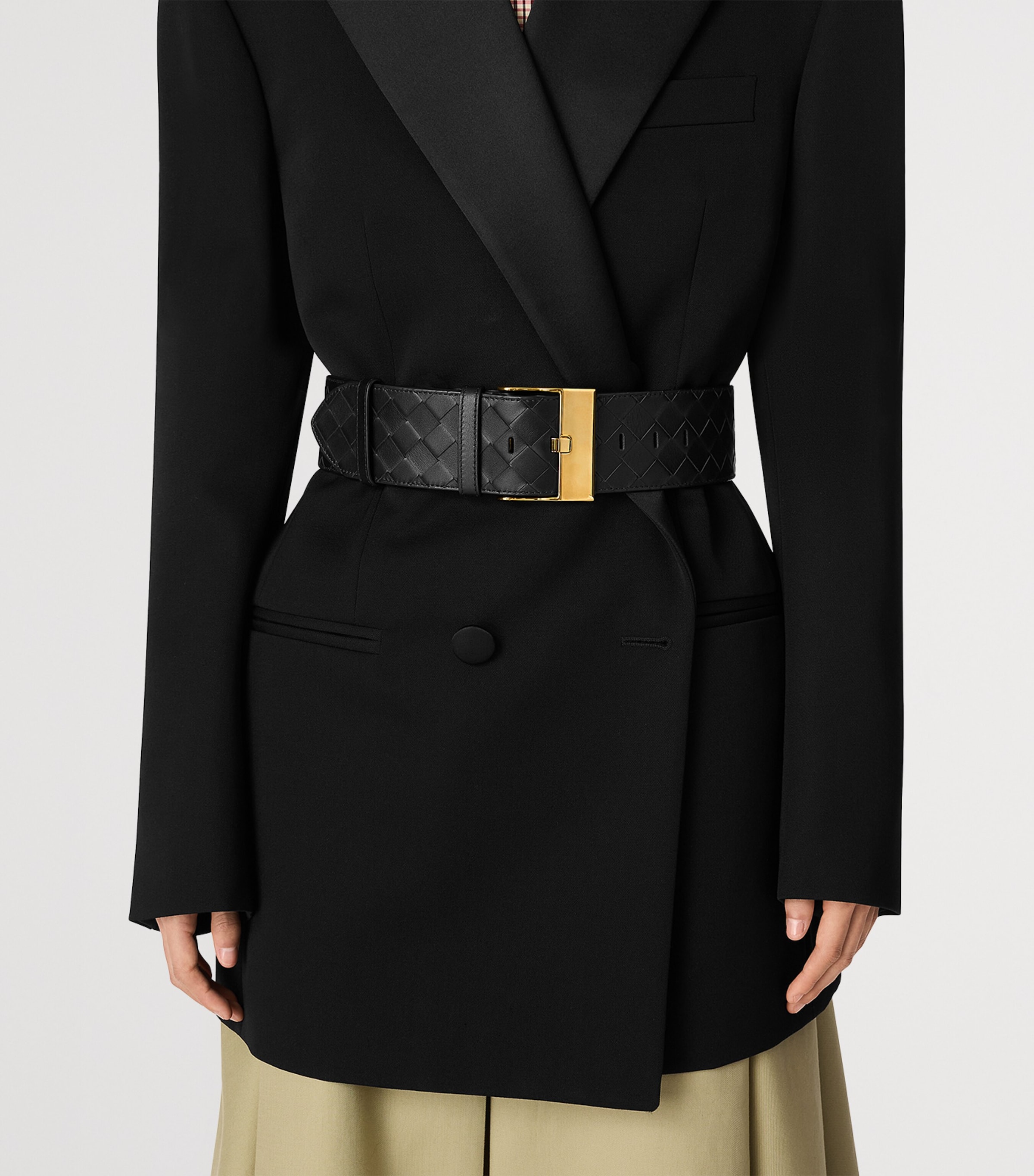 Large Calfskin Intrecciato Watch Belt 1019 Image 2