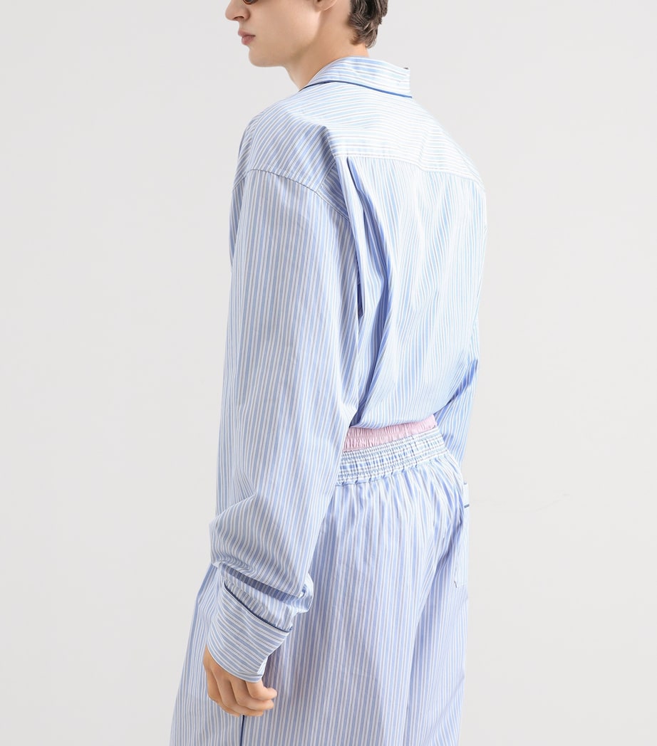 Dolce&Gabbana Mens Cotton-Silk Poplin Stripe Shirt Striped Image 6