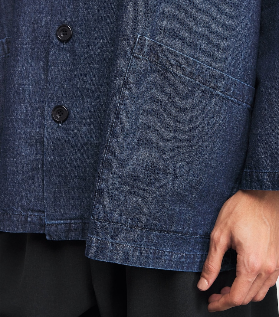 Denim Double Stand-Collar Shirt JEANDARK Image 6