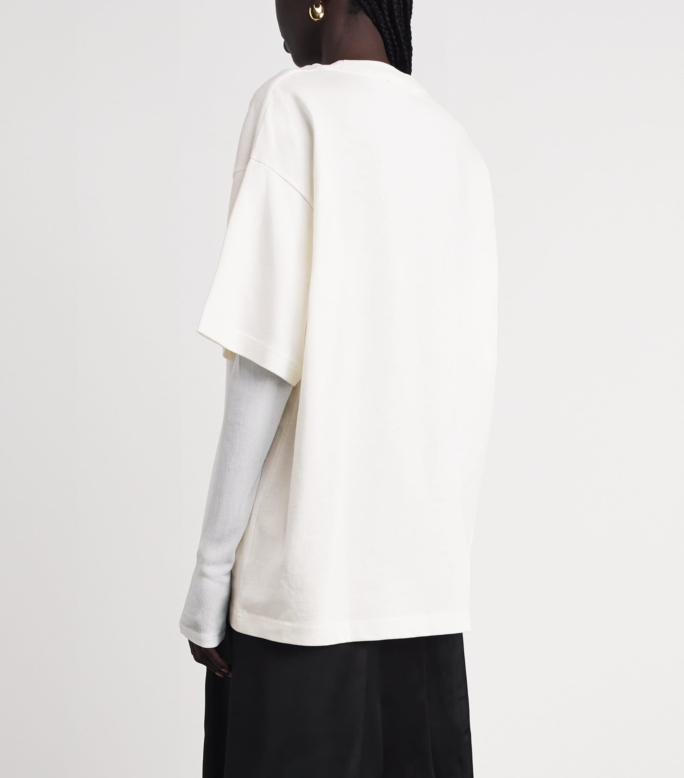Acne Studios Womens Cotton Logo T-Shirt Off White/ecru Image 5