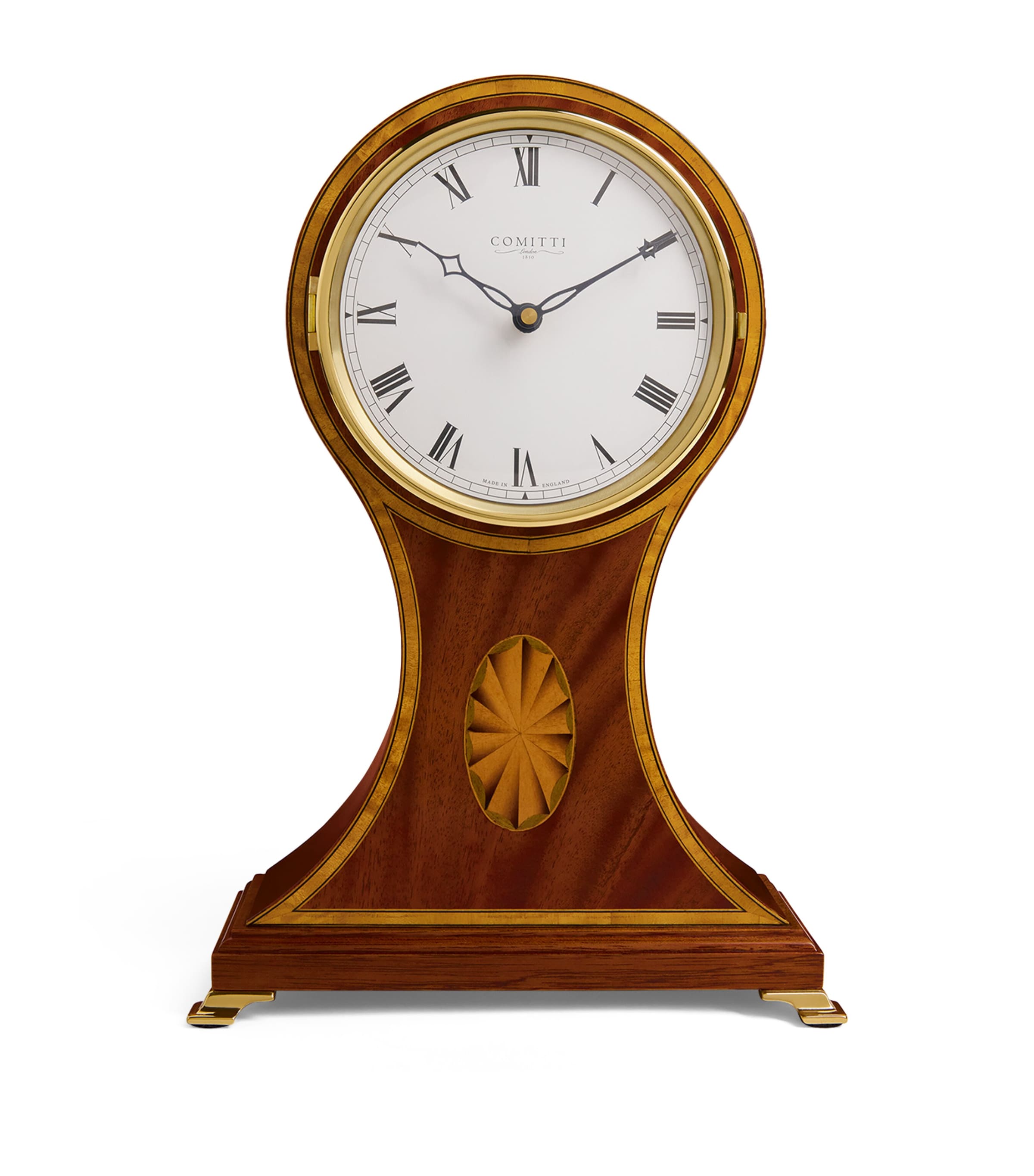 Comitti Mahogany Regency Balloon Mantle Clock In Brown
