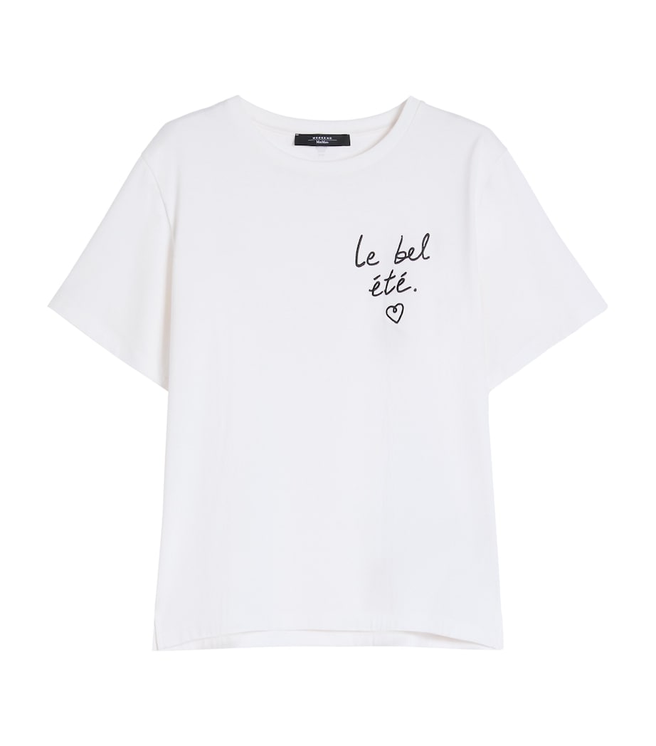 Weekend Max Mara Womens Cotton Le Bel Été T-Shirt White Image 1